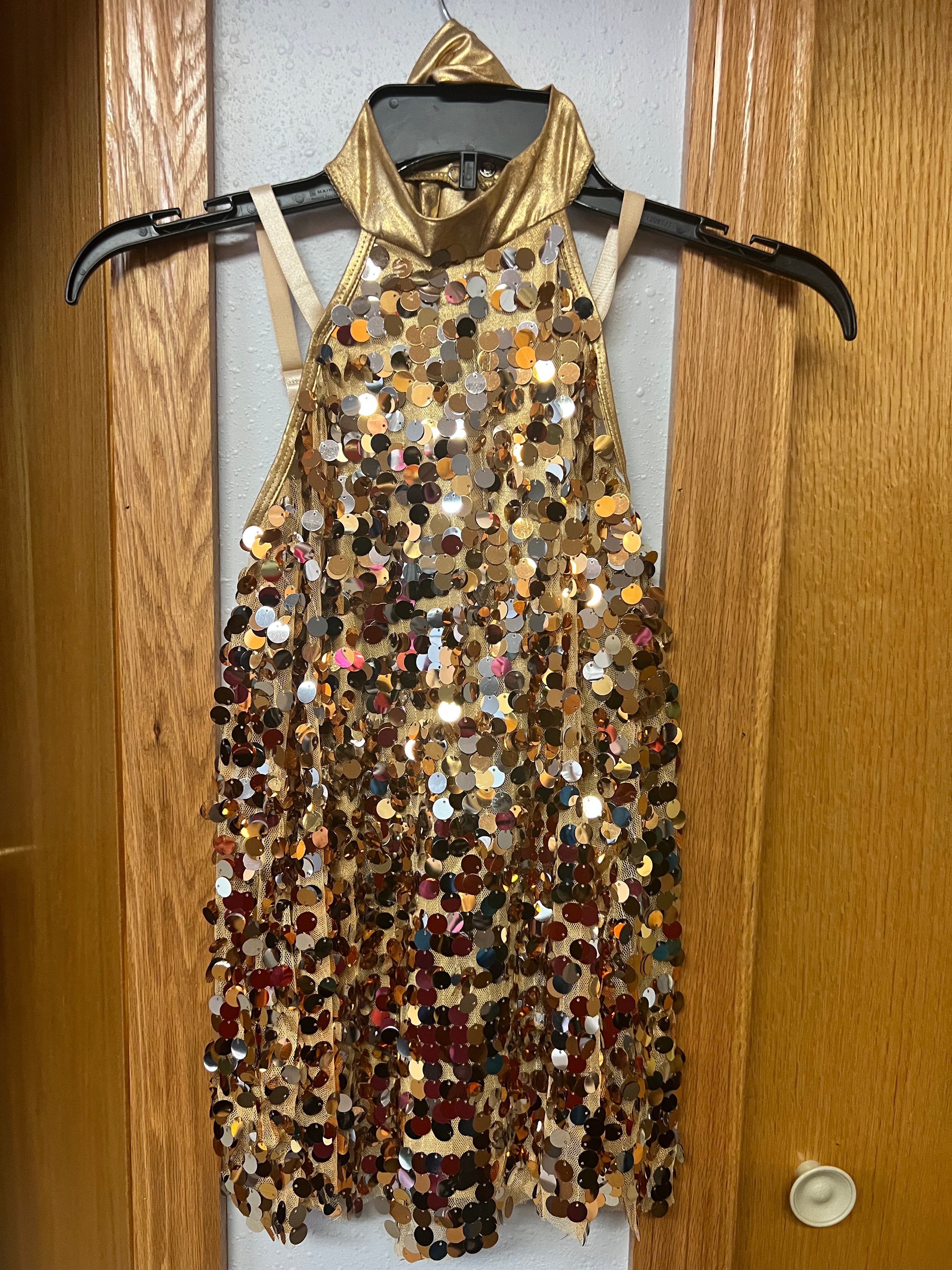 Gold Sequence Dance Dress.  CM