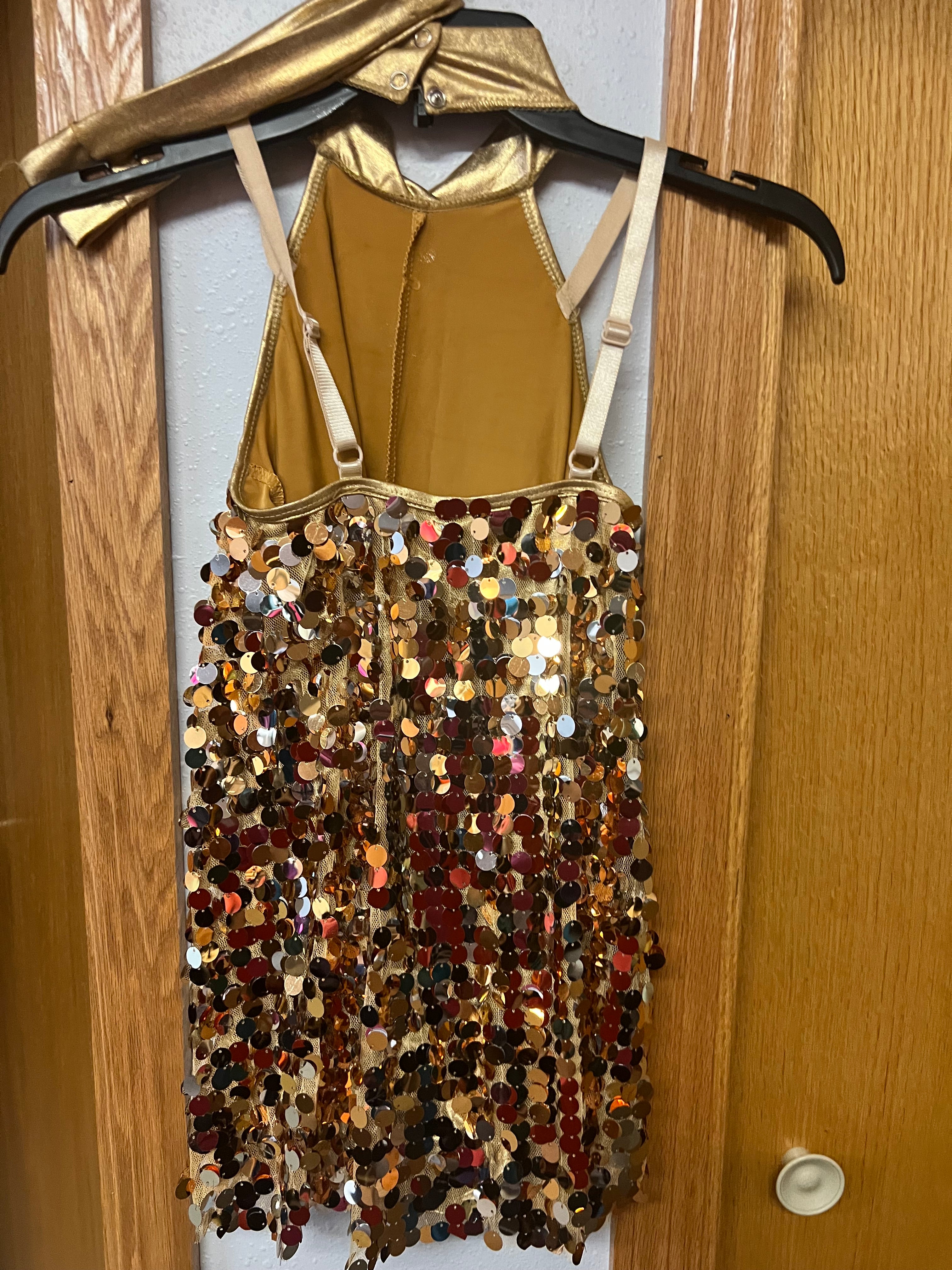 Gold Sequence Dance Dress.  CM