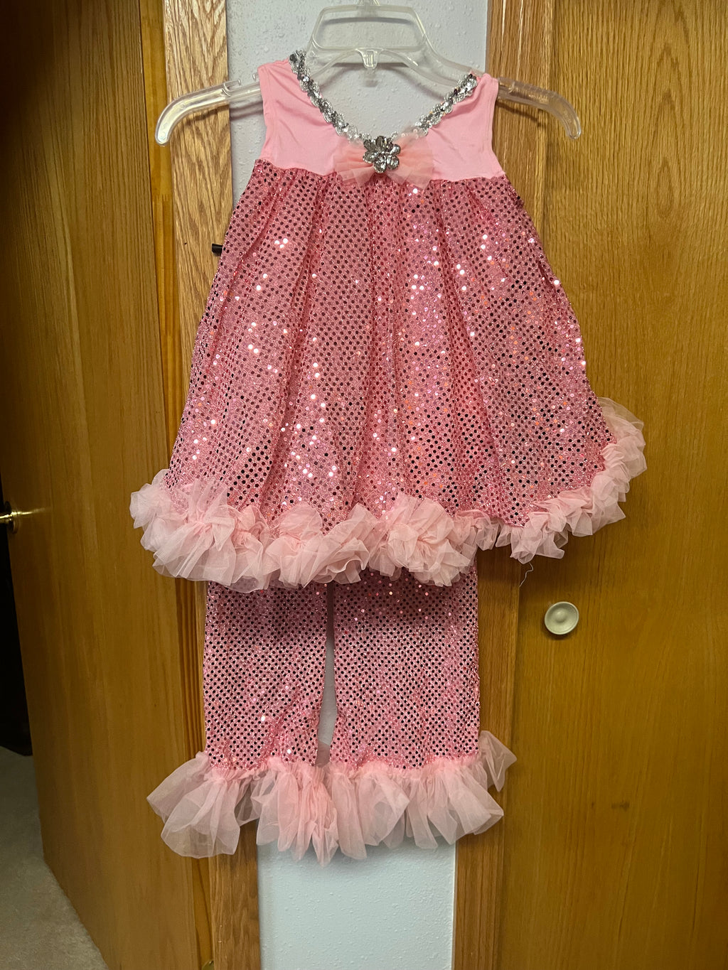 PINK TWO PIECE BABY DOLL TOP AND PANTS