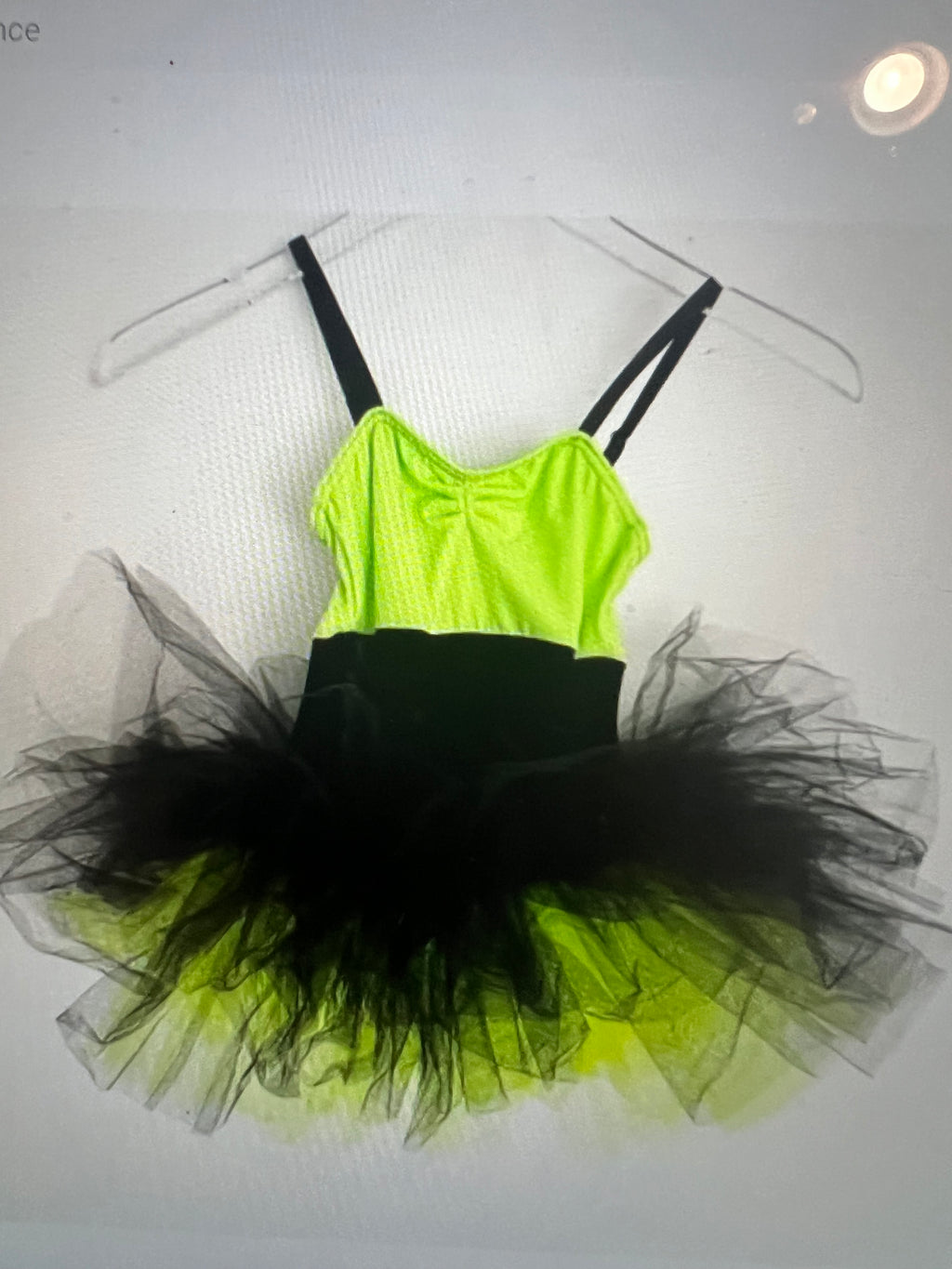 BLACK AND LIME ONE PIECE WITH BLACK TUTU.  CL