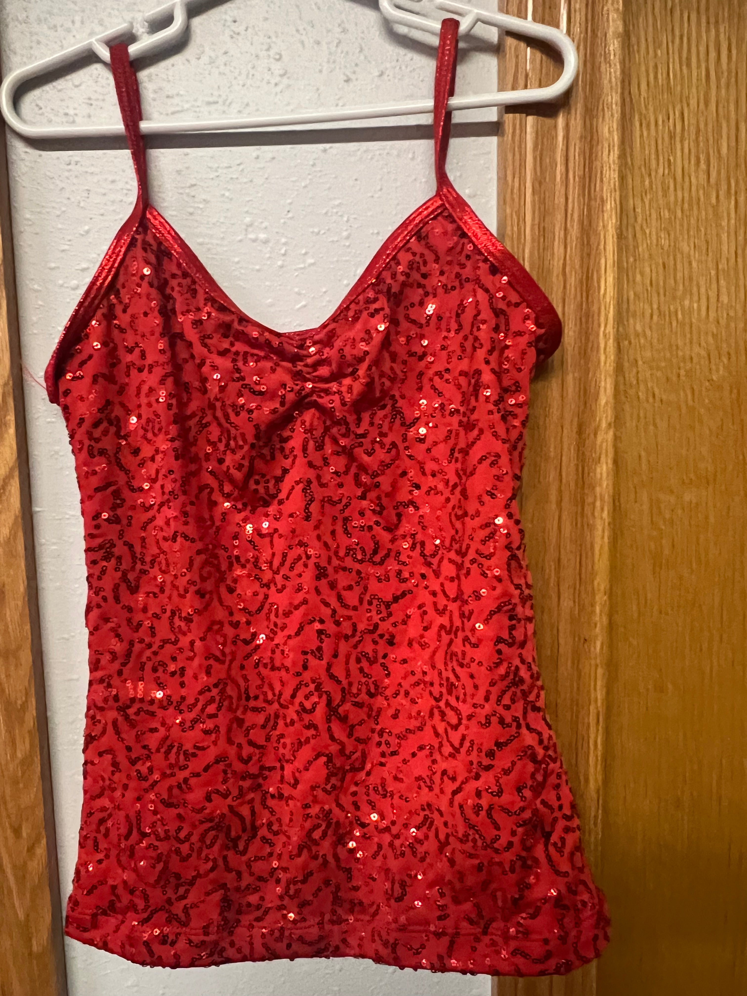 Red Sequin Top.  CL