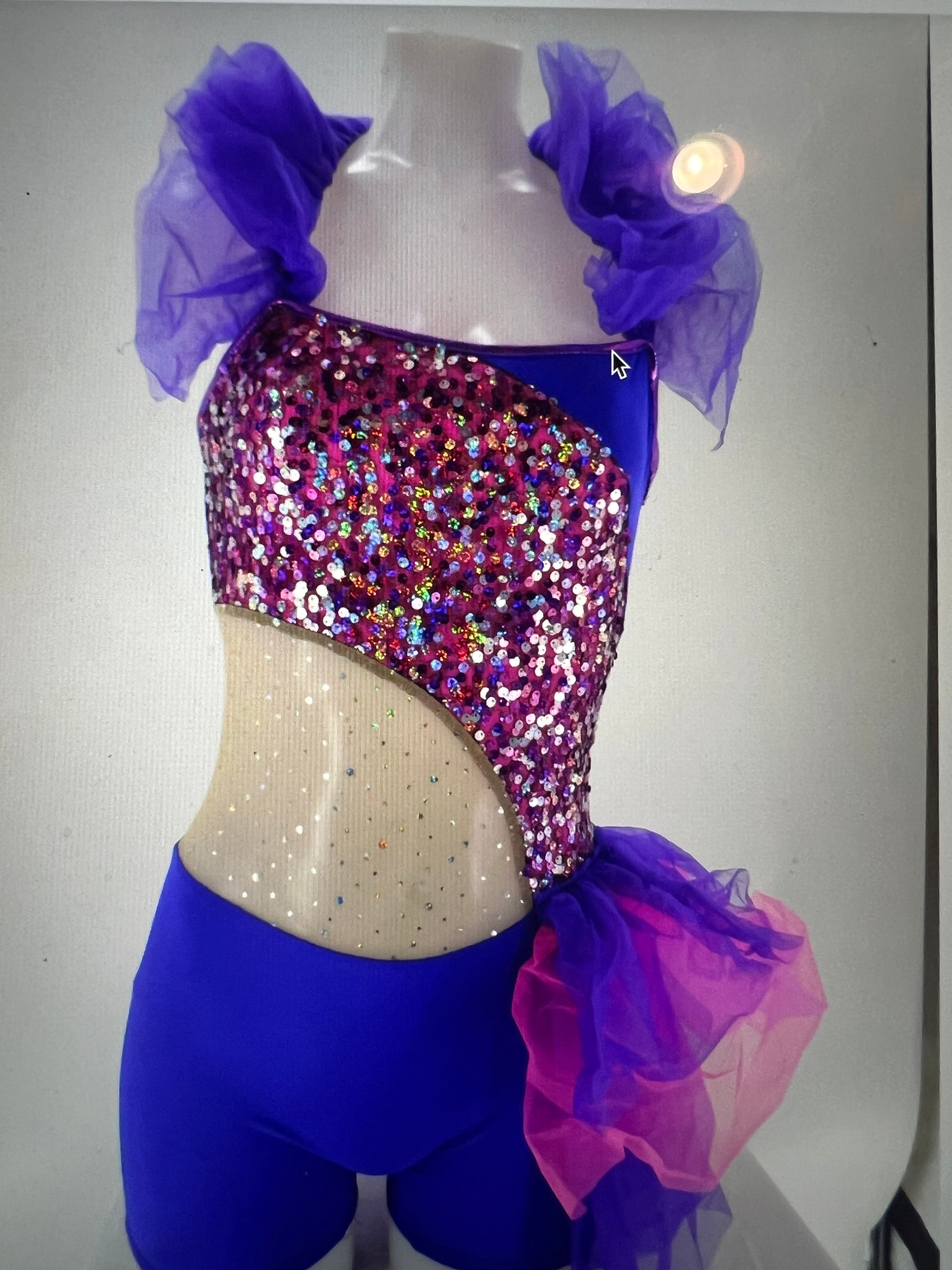PURPLE AND PINK SHORTS ONE PIECE