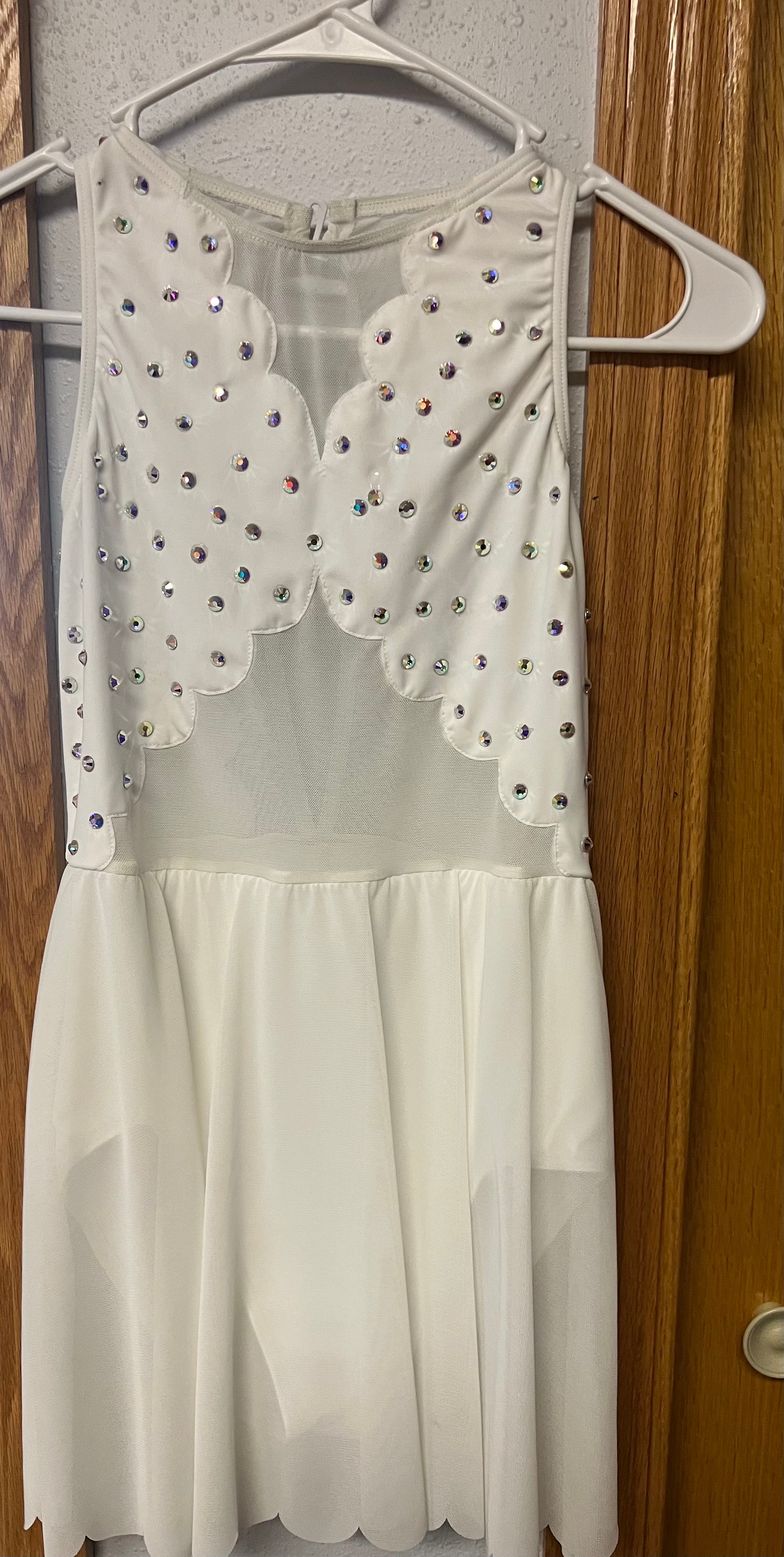 WHITE LYRICAL DANCE DRESSES WITH SWAROVSKI CRYSTALS.