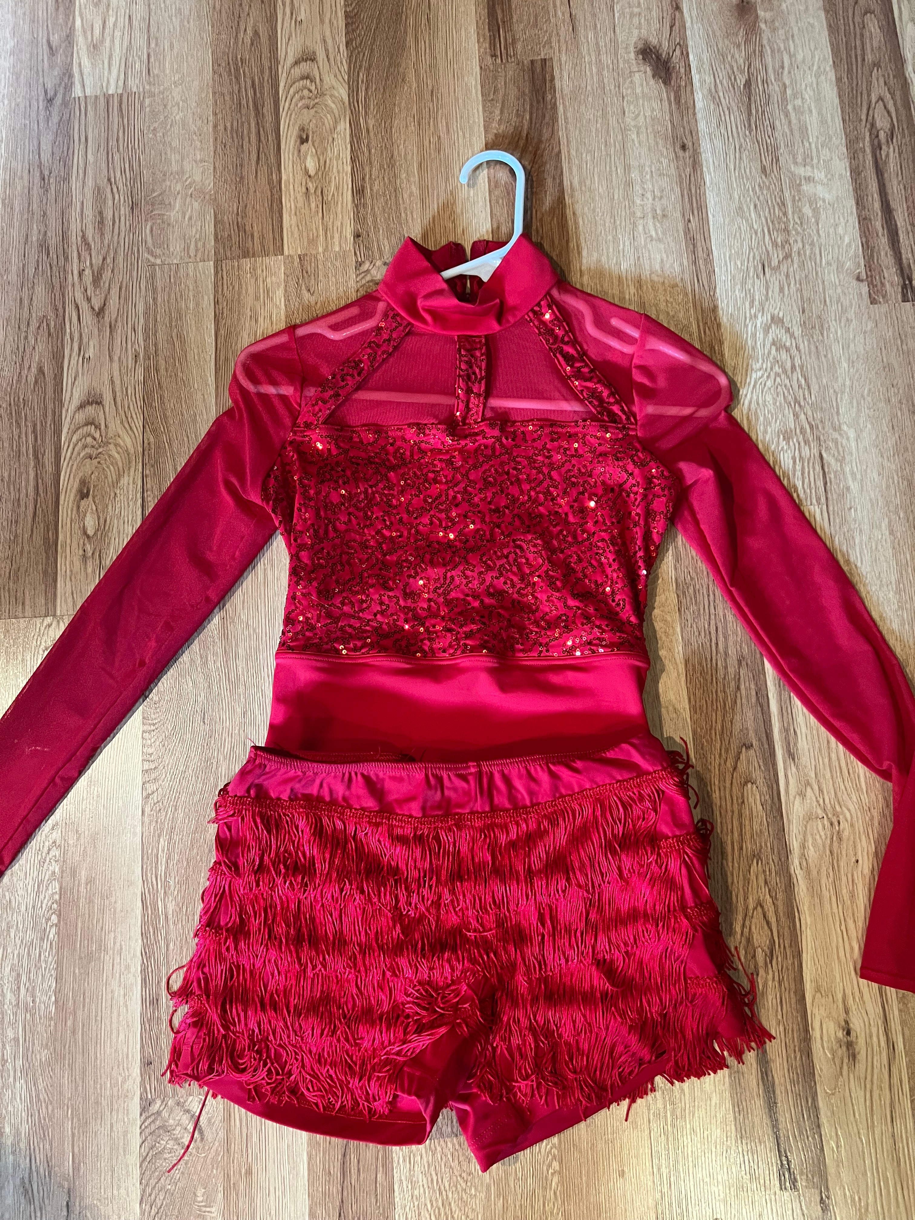 RED JAZZ COSTUMES.   13 TOTAL.