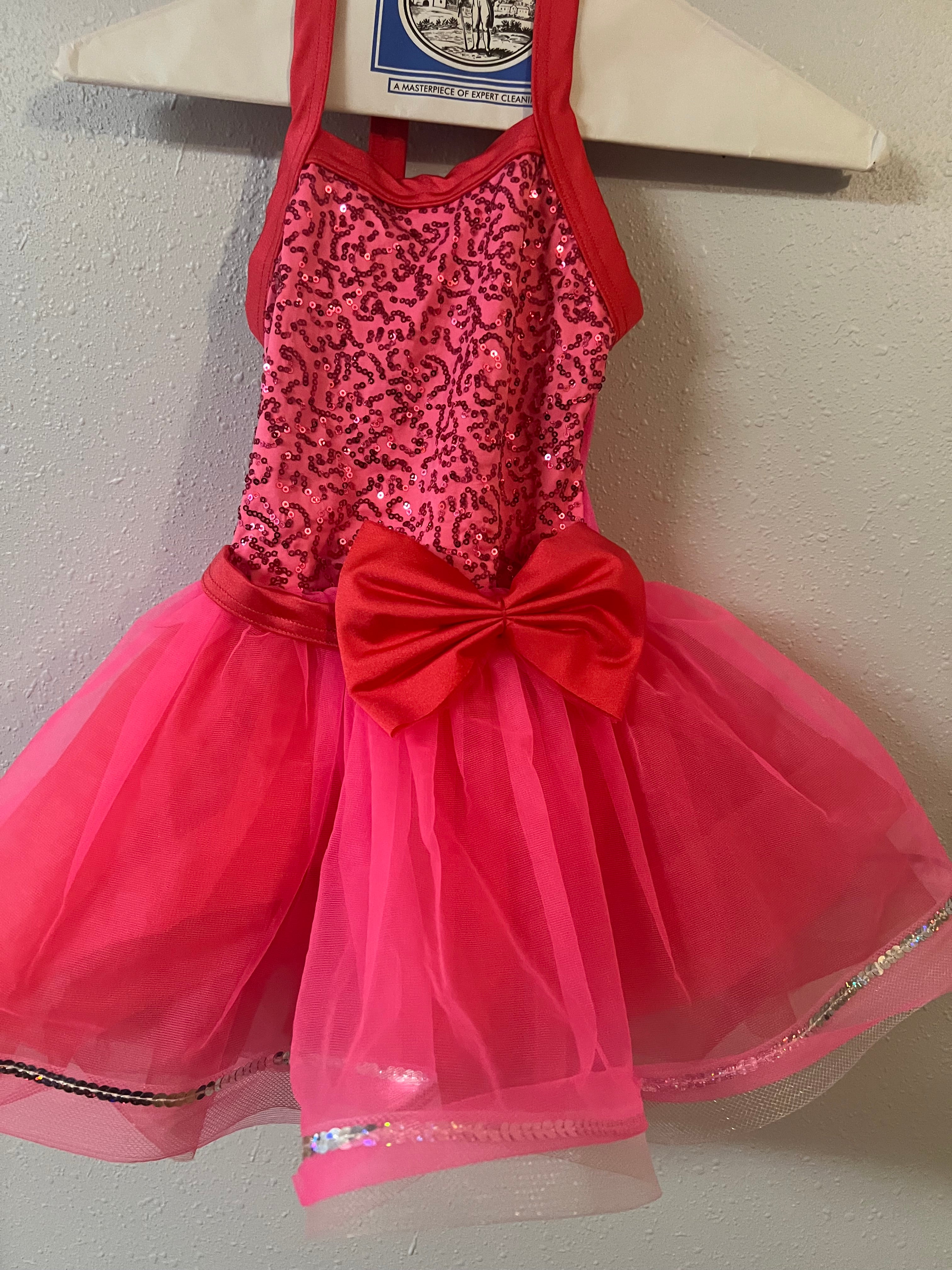 PINK DANCE DRESSES.   6 TOTAL.