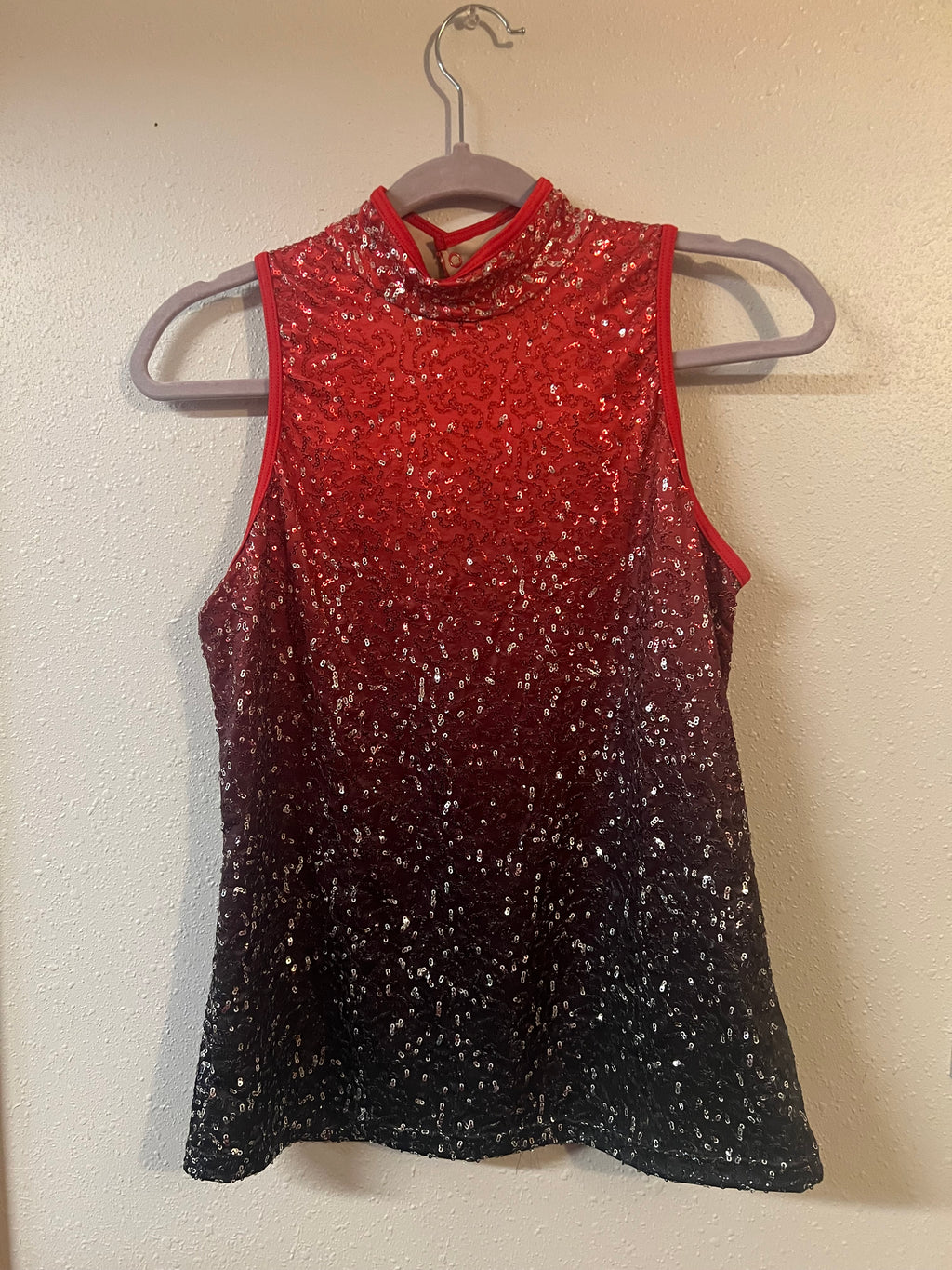 RED AND BLACK OMBRE TOP