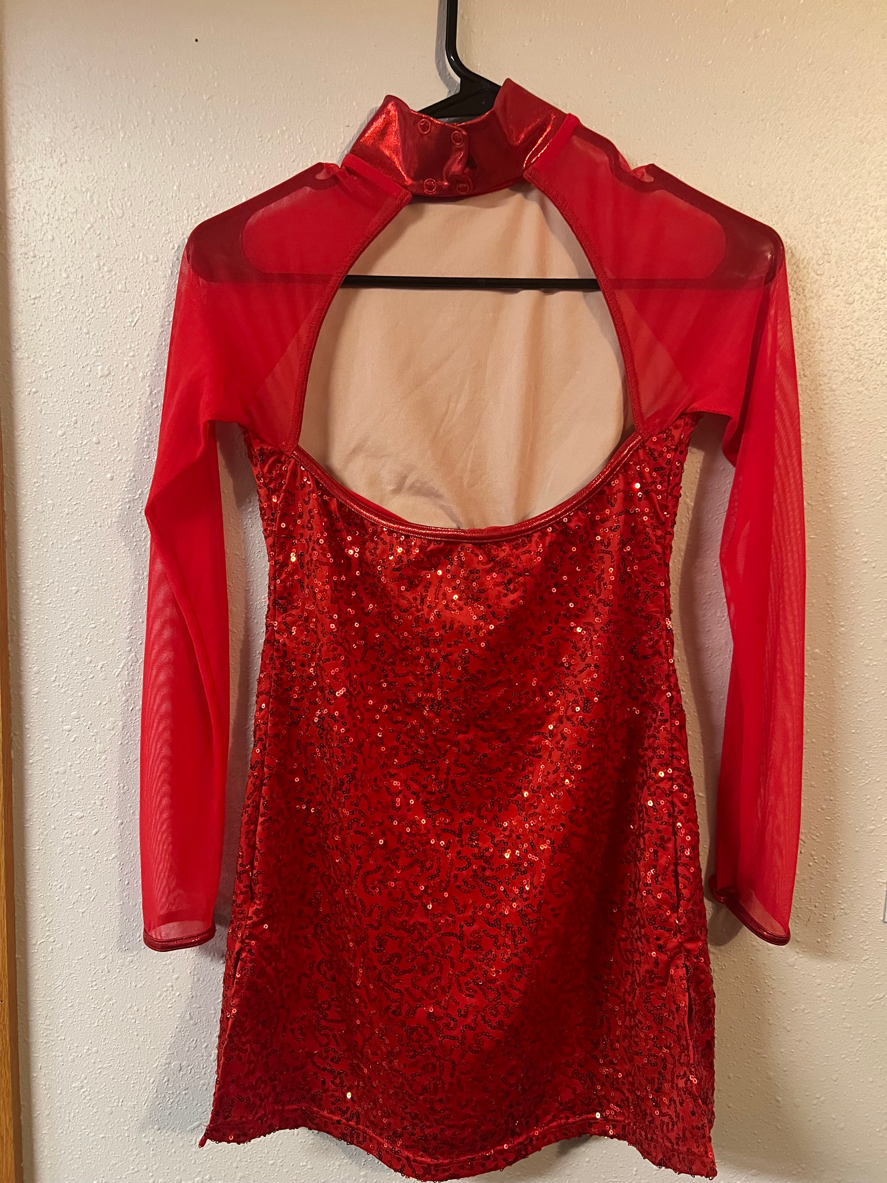 RED SEQUIN DRESS.   JAZZY
