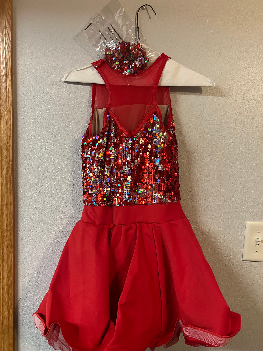 RED JAZZY DRESS.