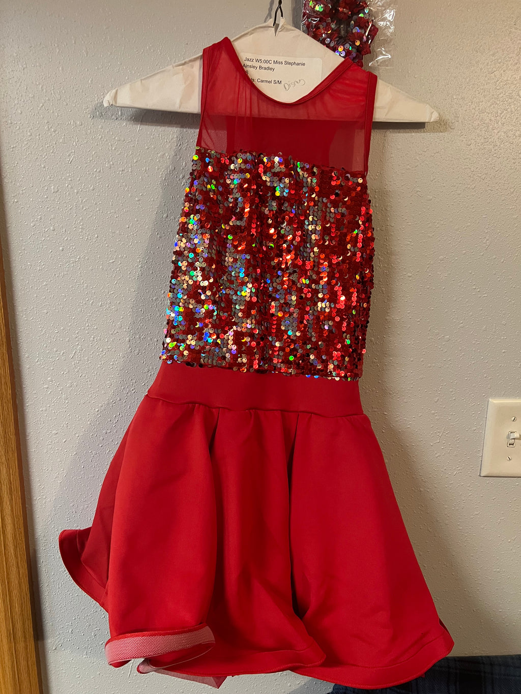 RED JAZZY DRESS.