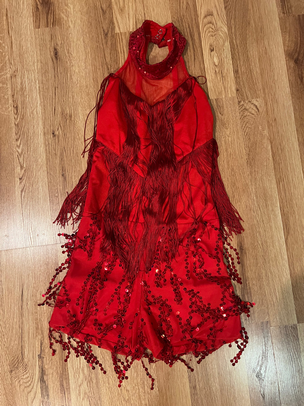 RED JAZZY SHORT  ONE PIECE