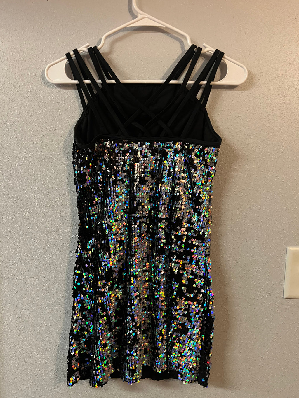 BLACK & WHITE SEQUIN DRESS.