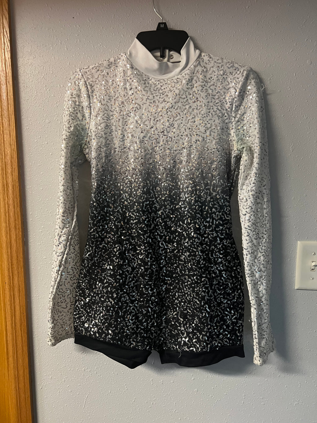 BLACK AND WHITE SEQUIN DRESS.