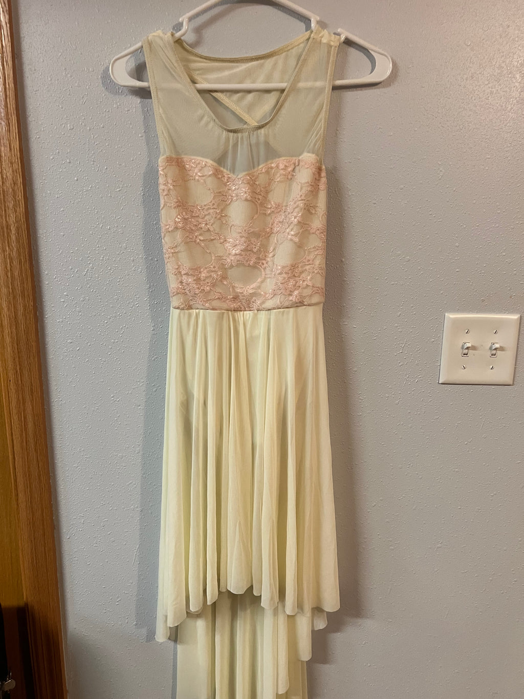 LIGHT YELLOW AND PEACH LYRICAL DRESS