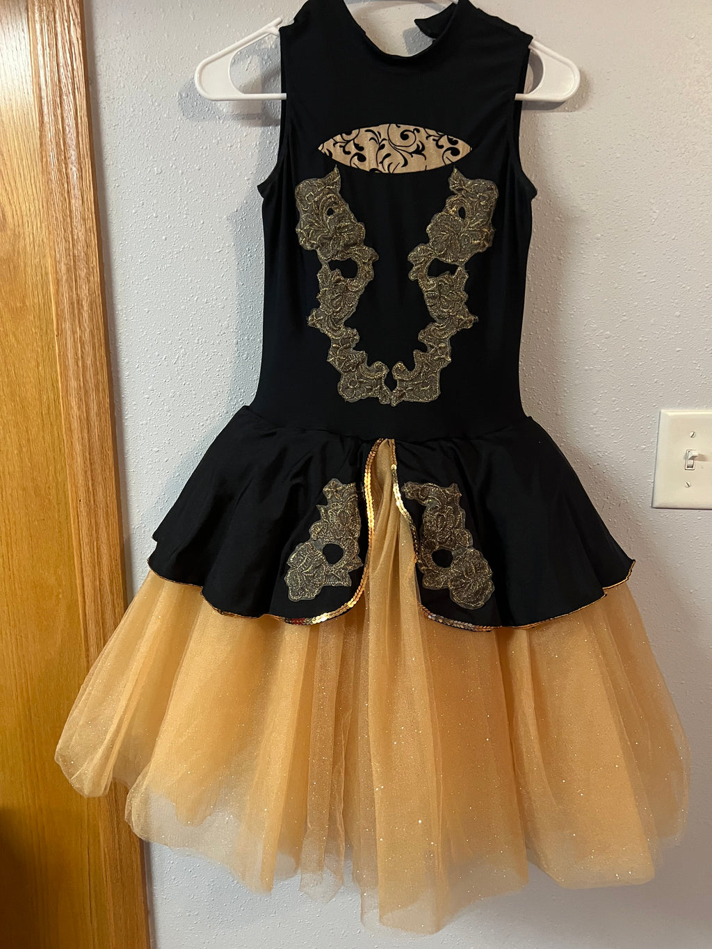 BLACK & GOLD BALLET DRESS.