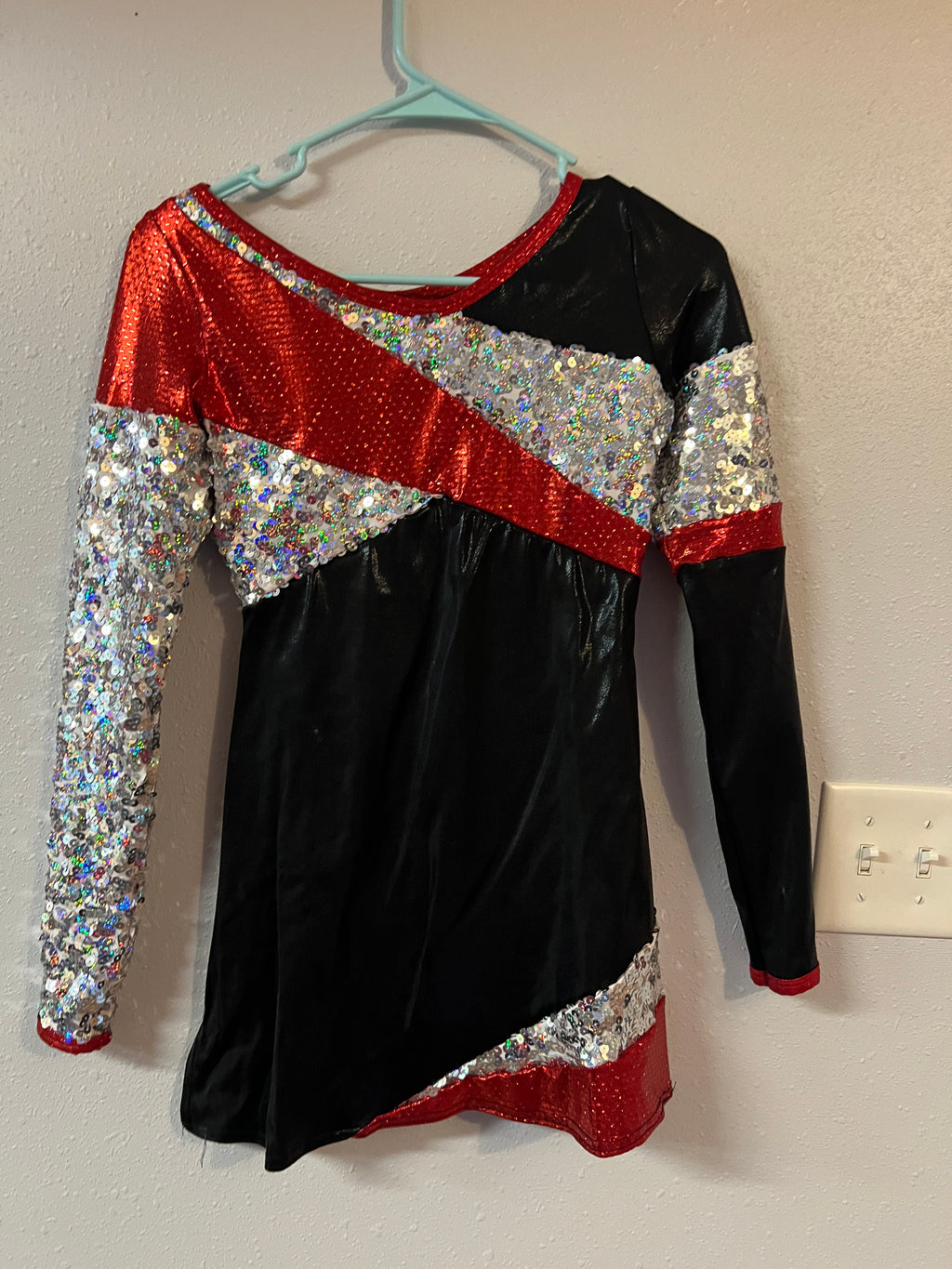 Red, Black and Silver Dance Costume