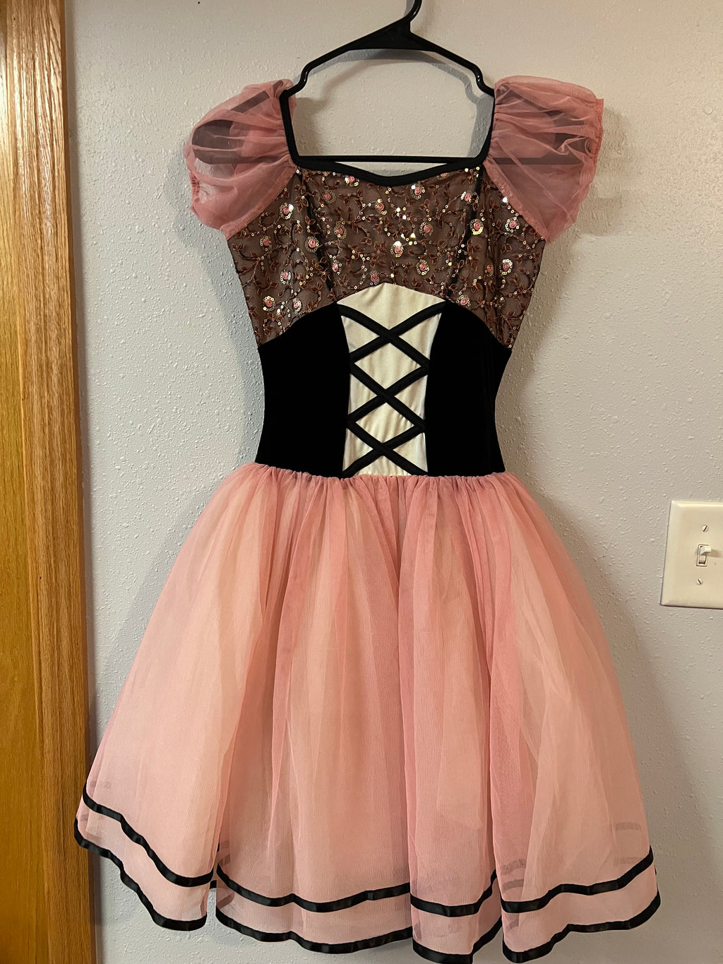 BLACK AND PINK BALLET DRESS ( BLACK VELVET)
