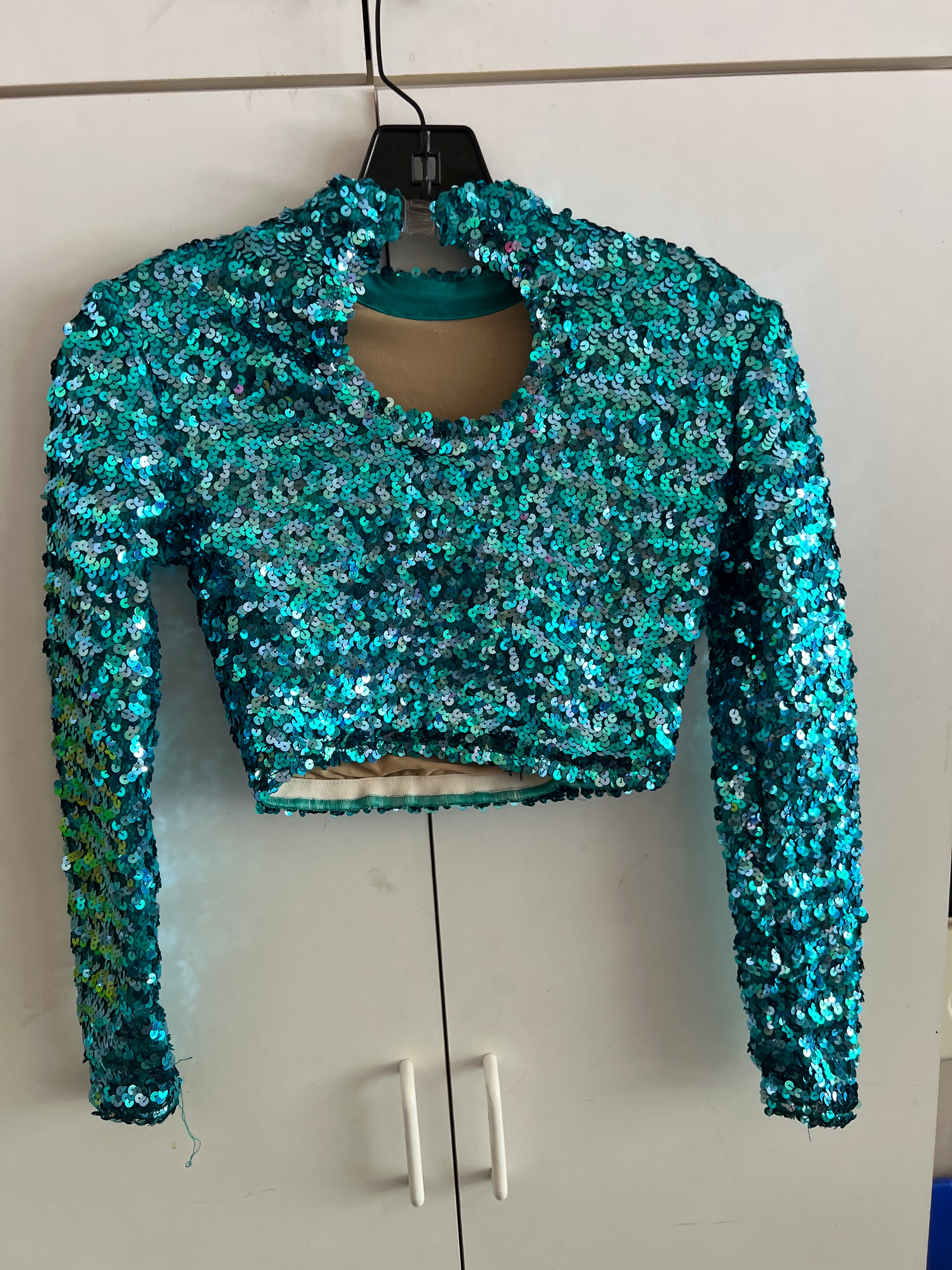 TURQUOISE SEQUIN TOP