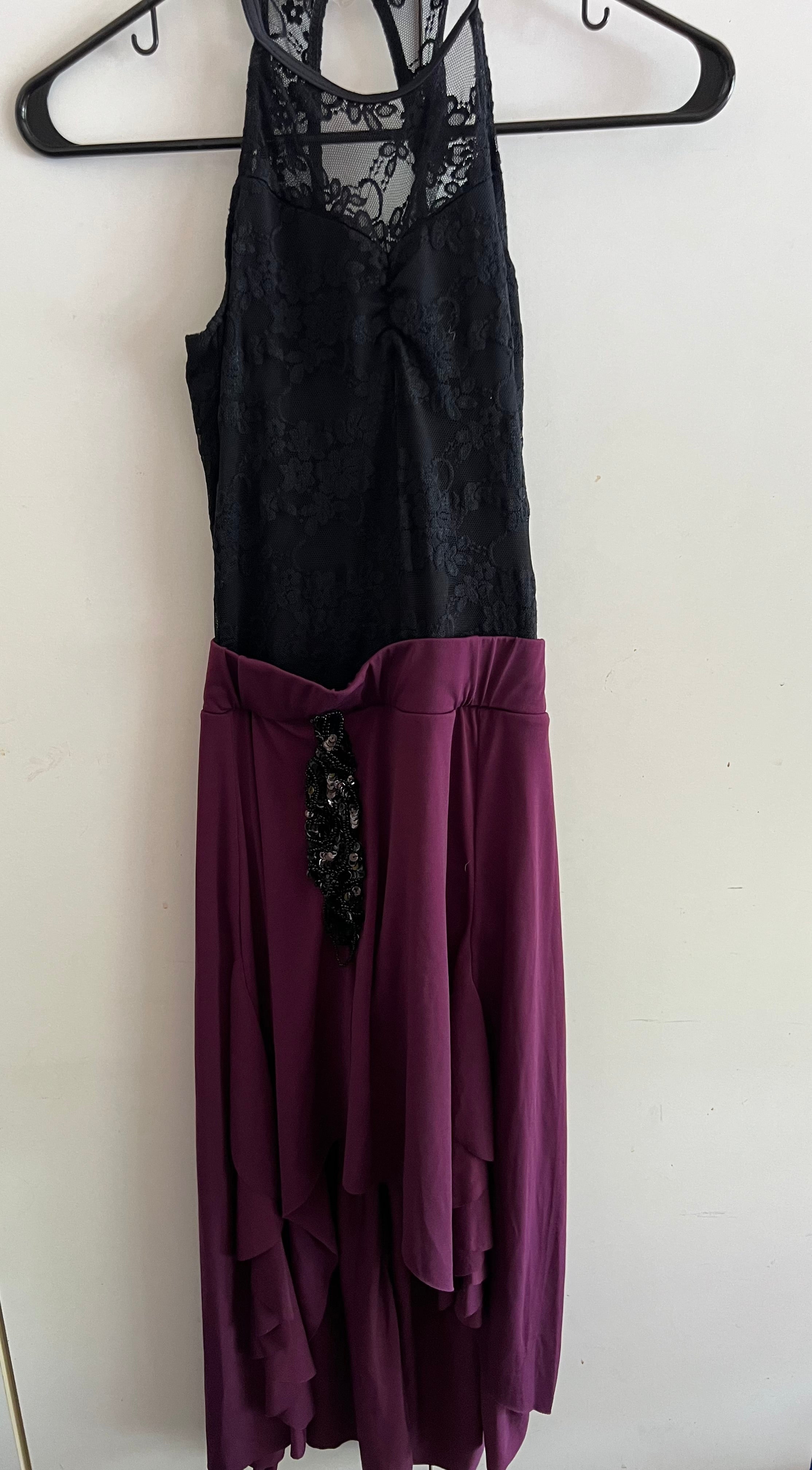 Black and Burgundy Lyrical Dress