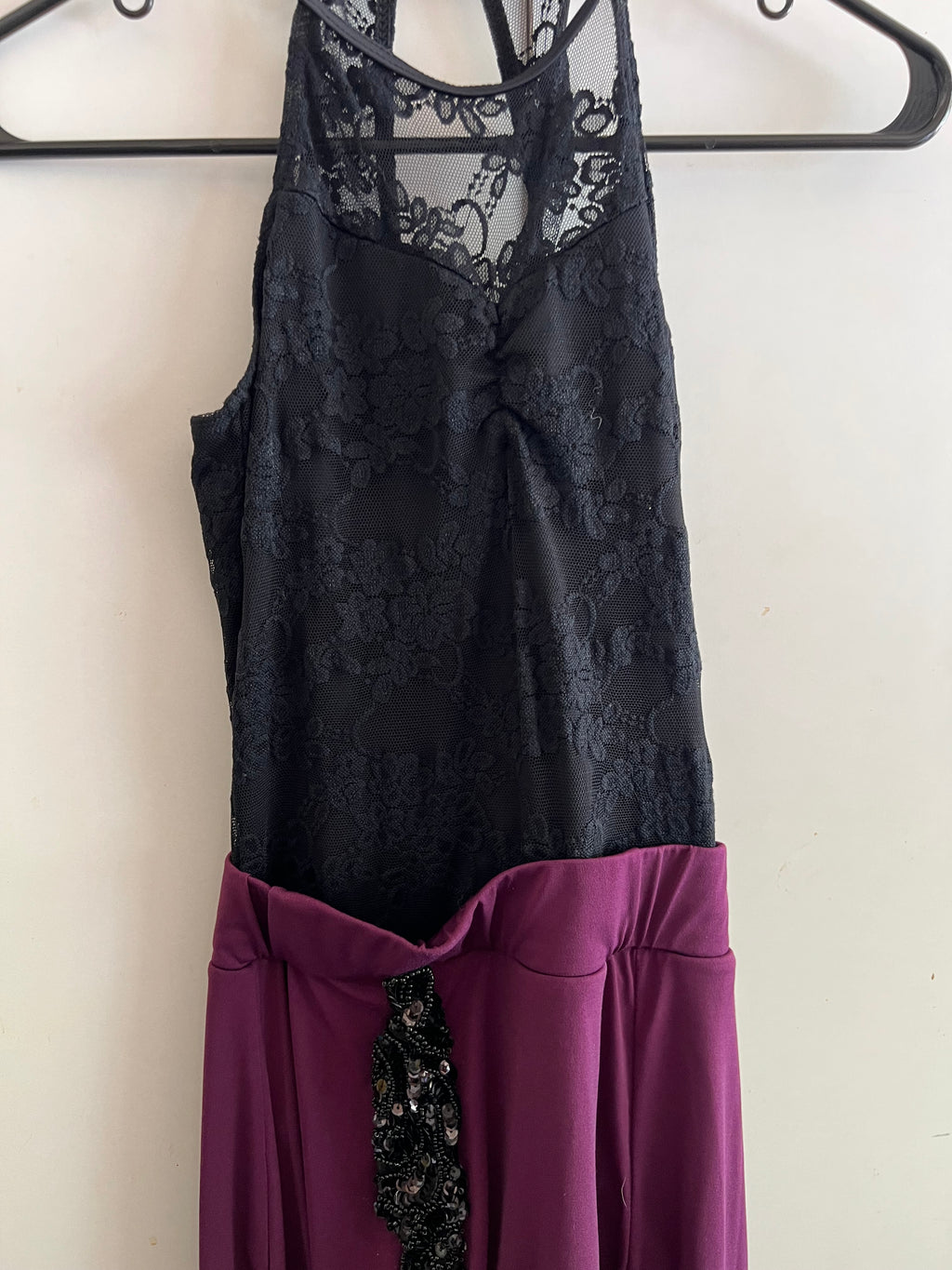Black and Burgundy Lyrical Dress