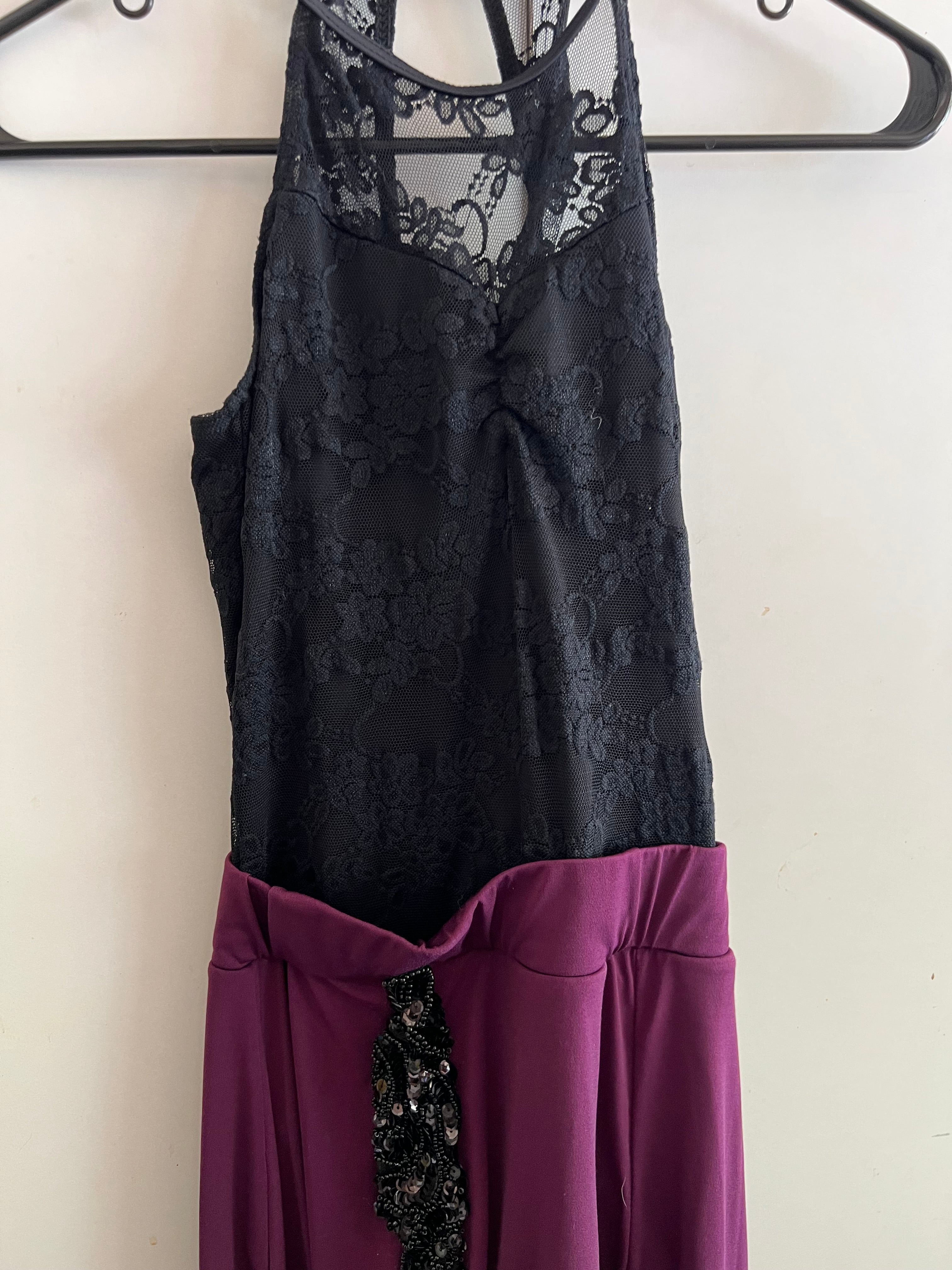 Black and Burgundy Lyrical Dress