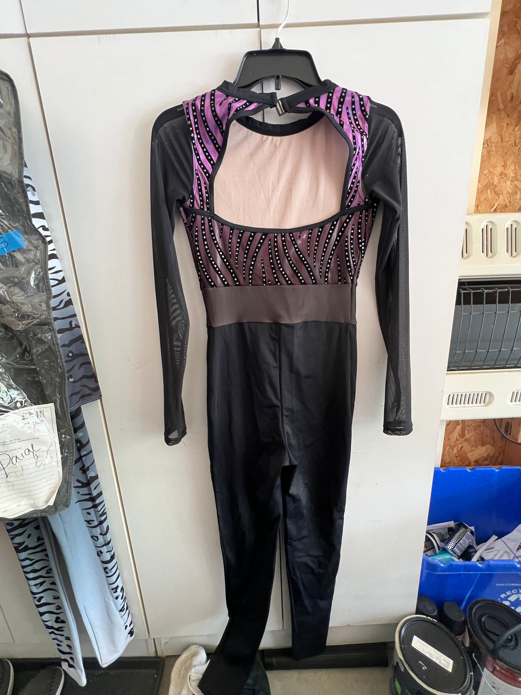 BLACK AND PURPLE WITH CRYSTALS KICK OUTFIT