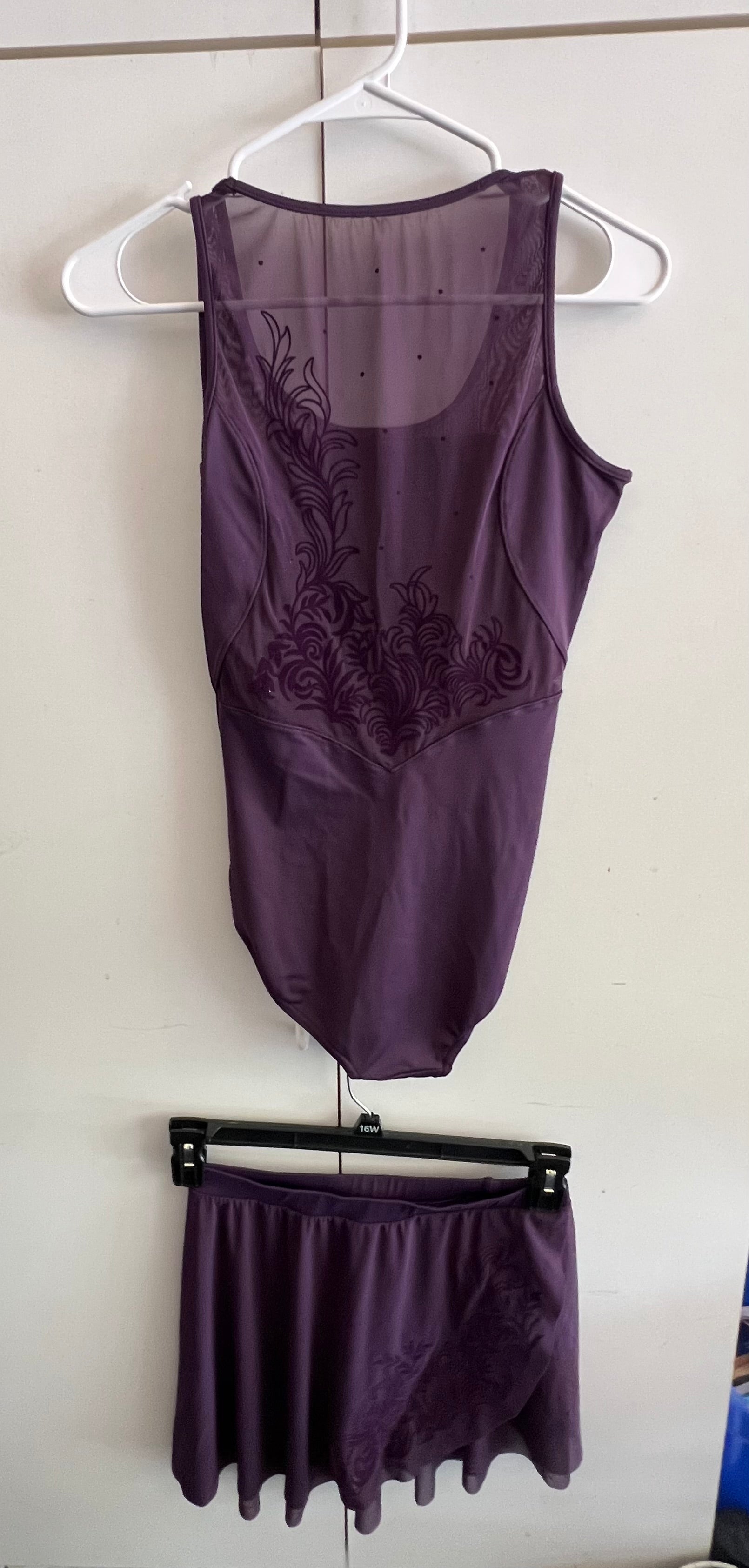 TWO PIECE PURPLE DANCE COSTUME