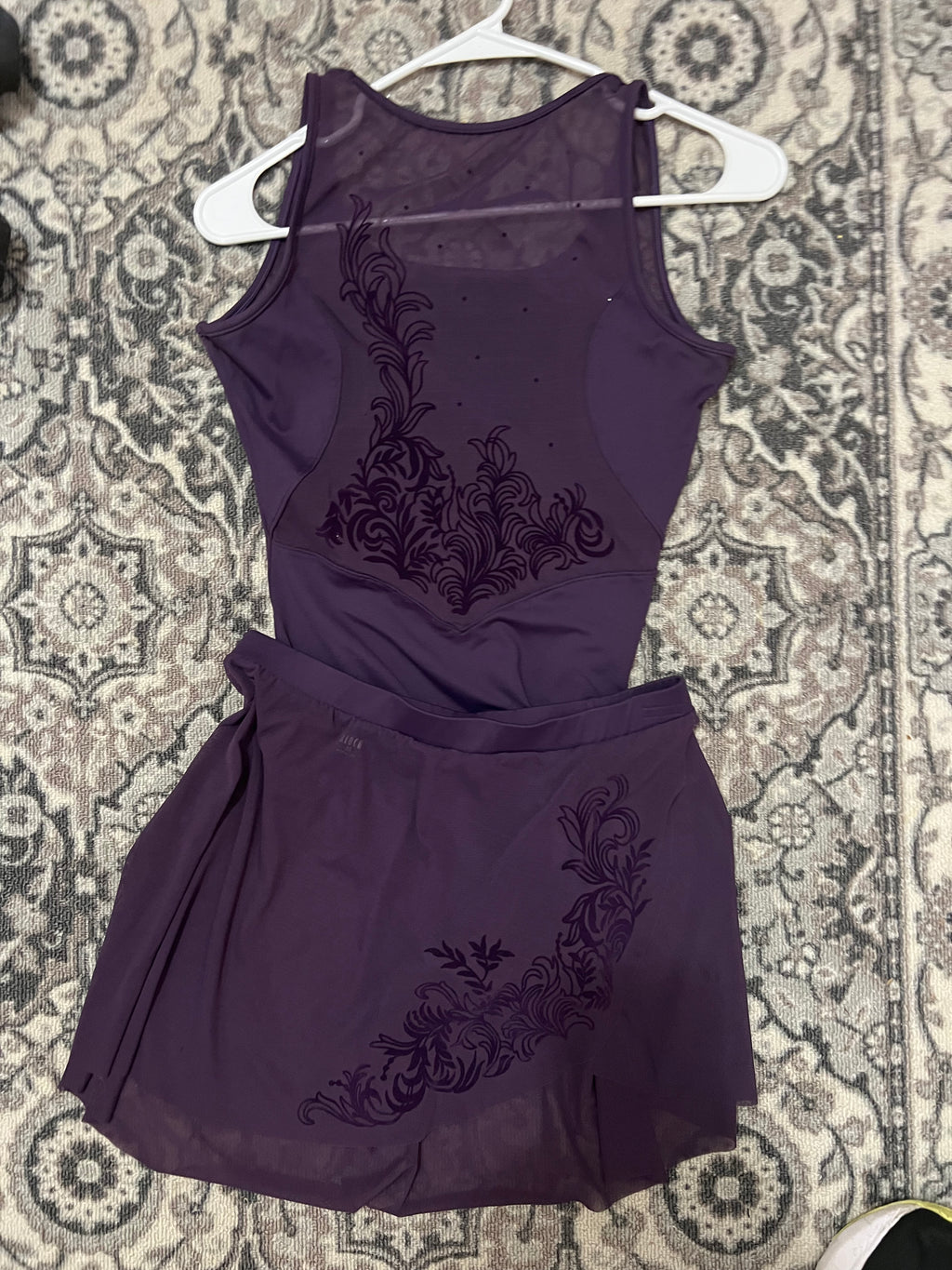 TWO PIECE PURPLE DANCE COSTUME