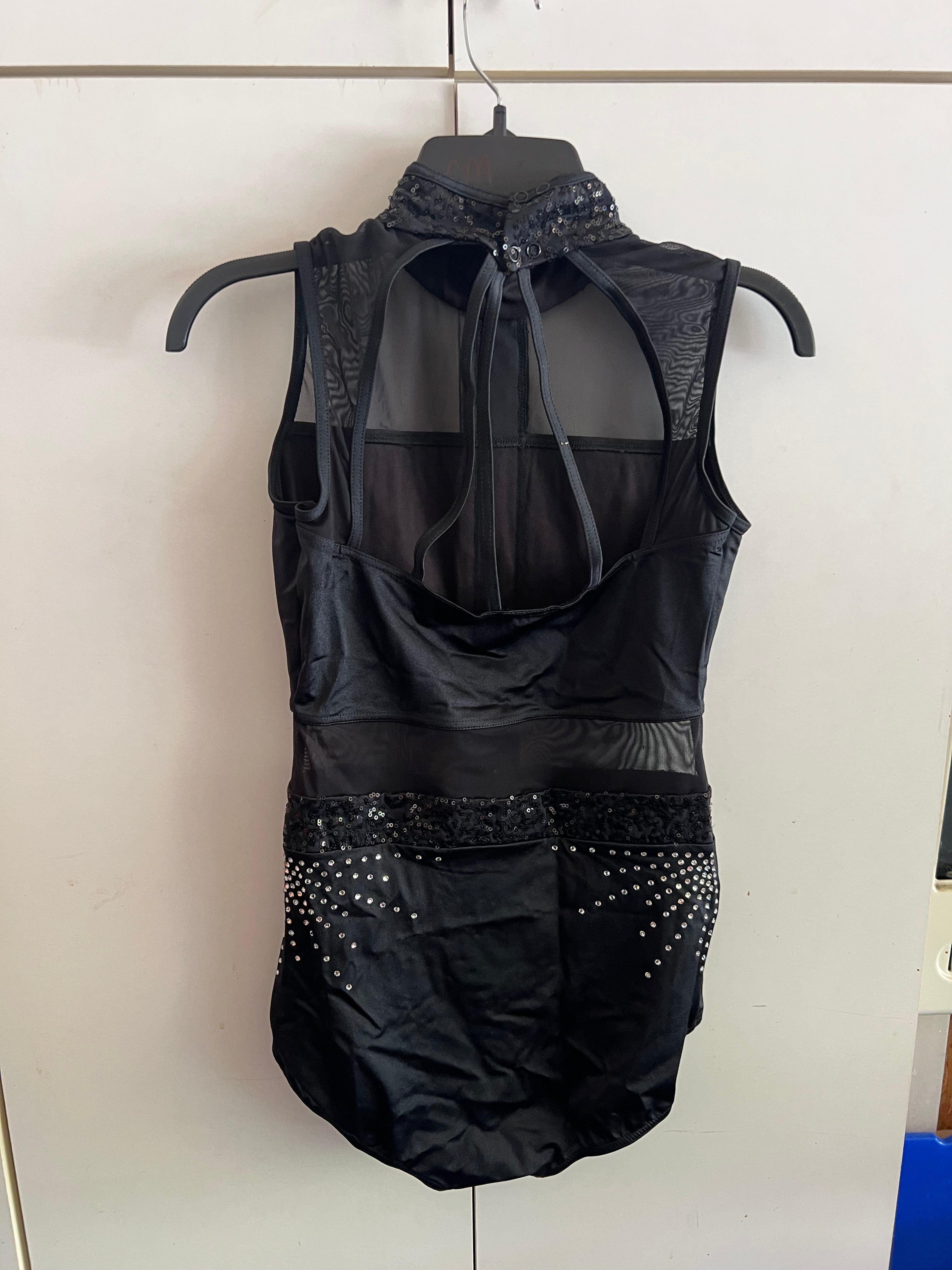 BLACK WITH SILVER DOTS