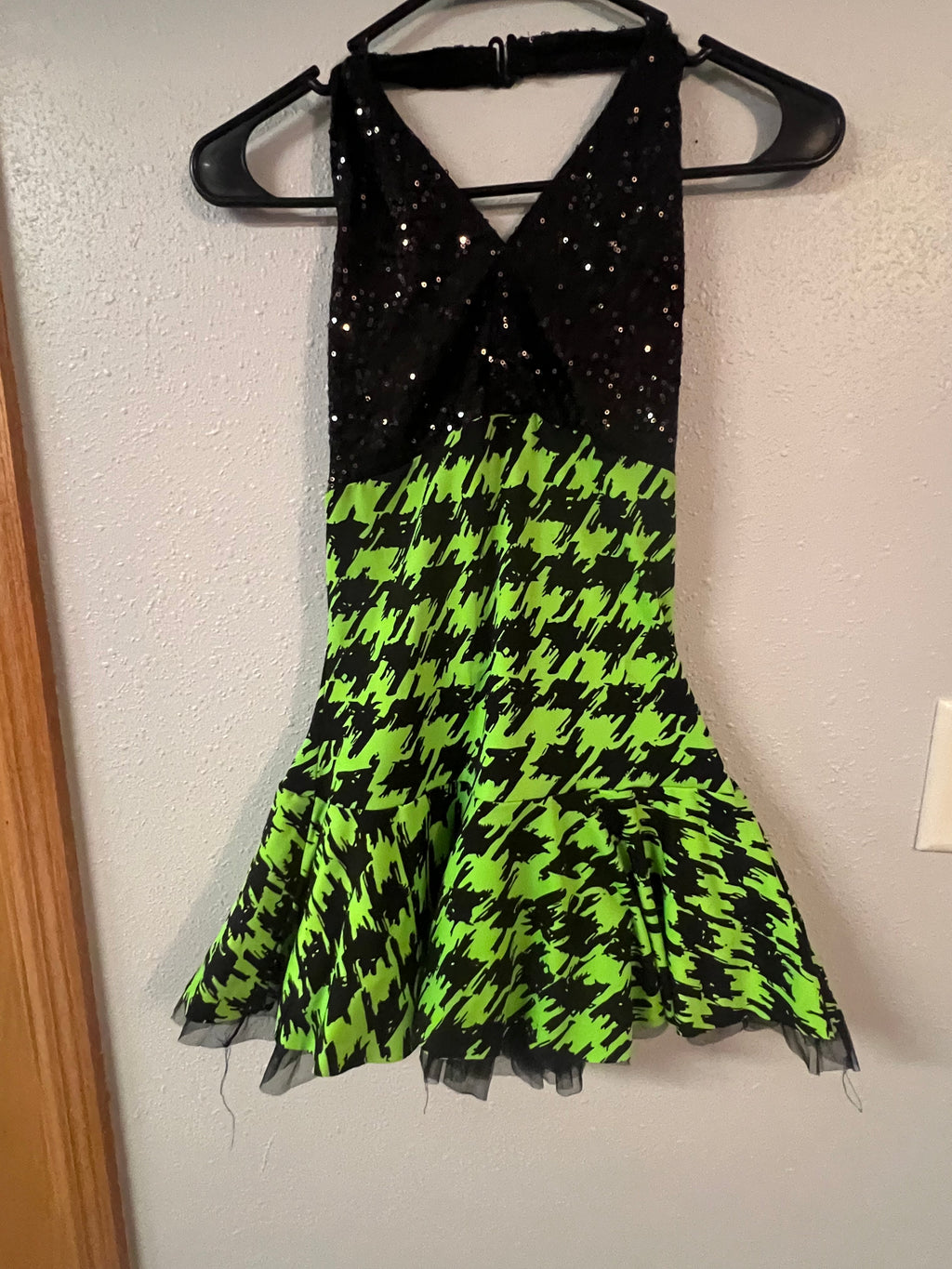 BLACK AND LIME GREEN ONE PIECE