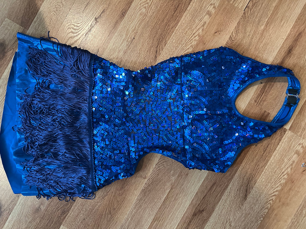 ROYAL BLUE ONE PIECE SEQUIN OUTFIT