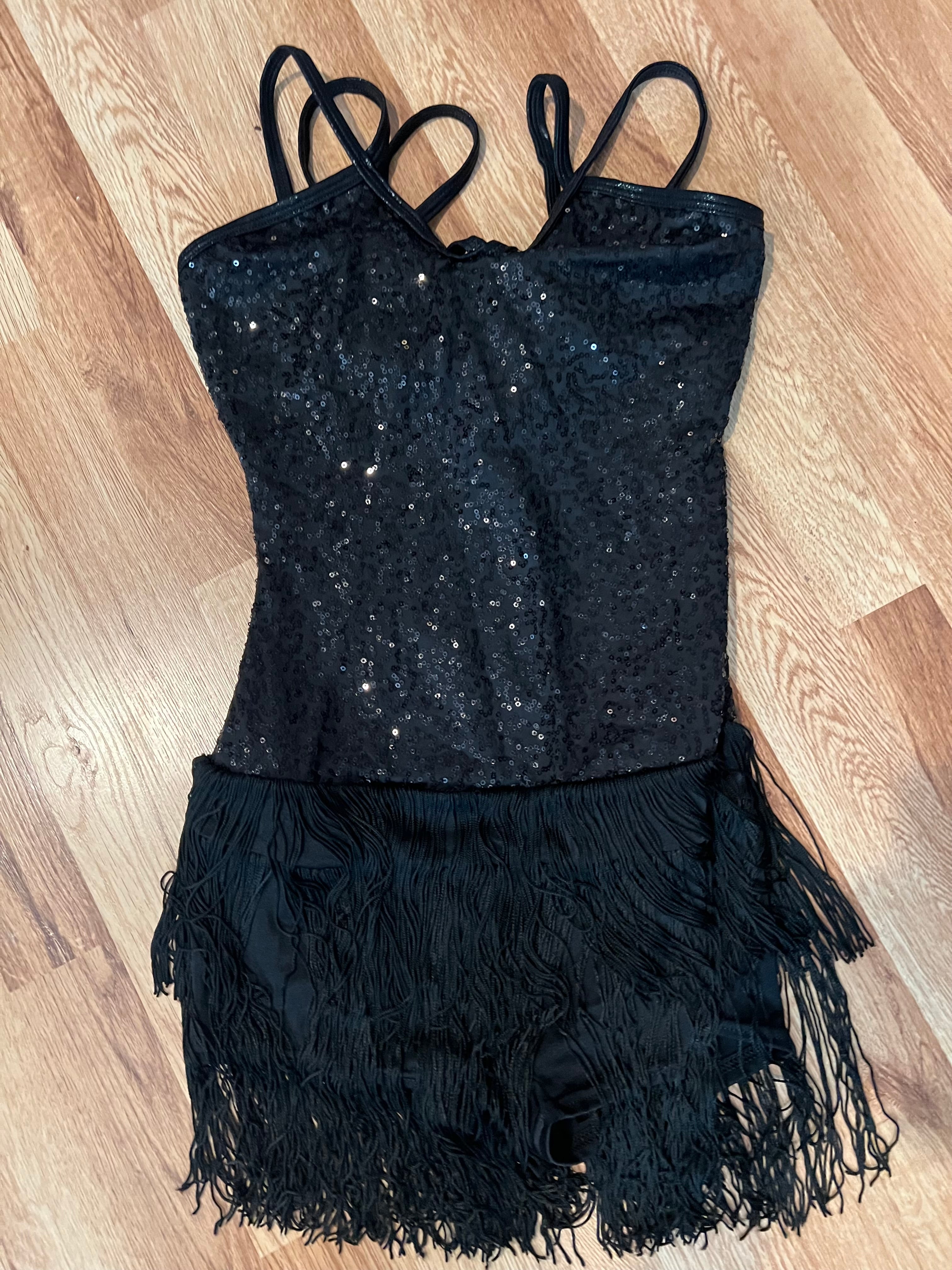Black sequin one piece