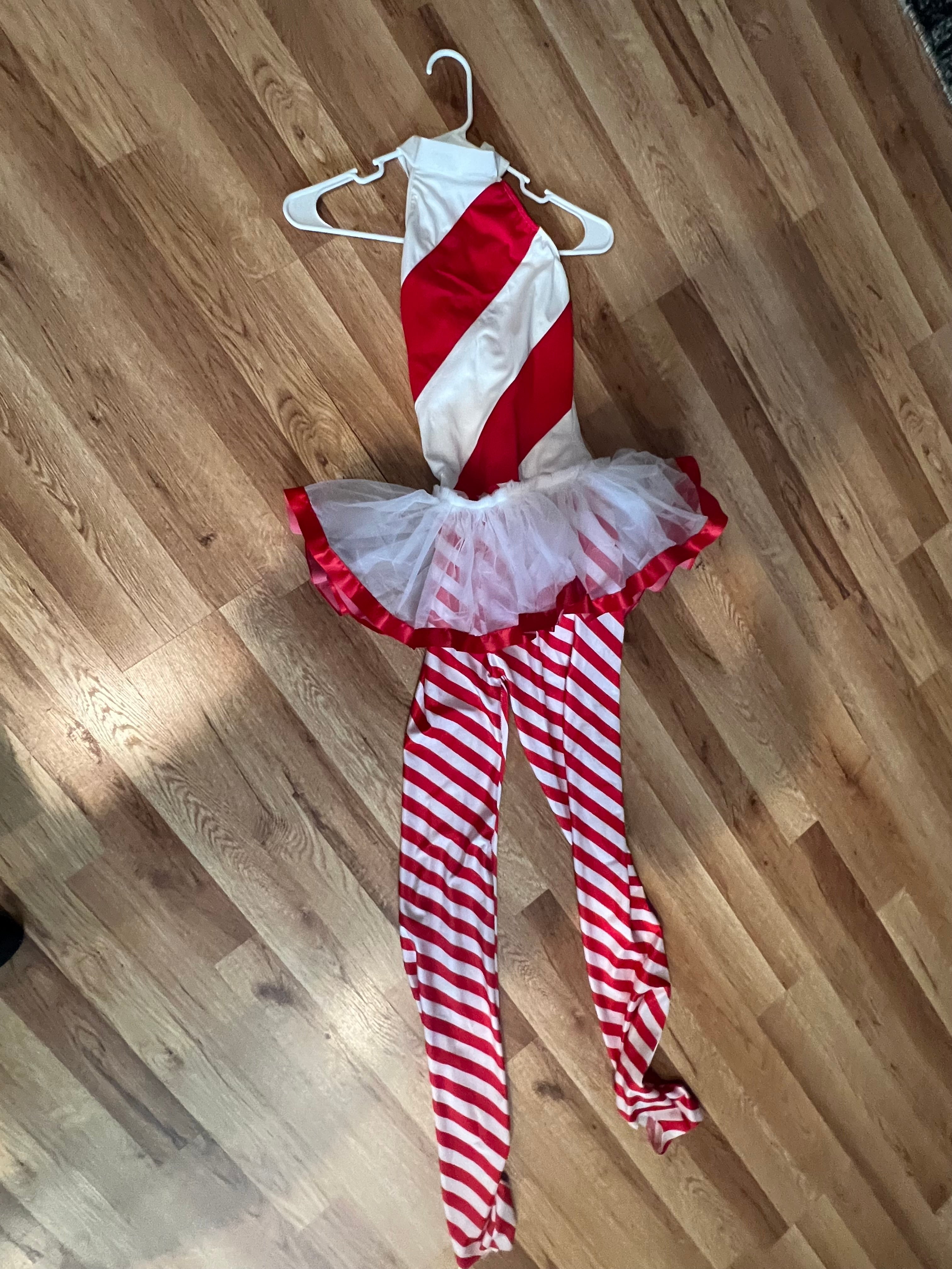 Red and White one piece candy stripe outfit