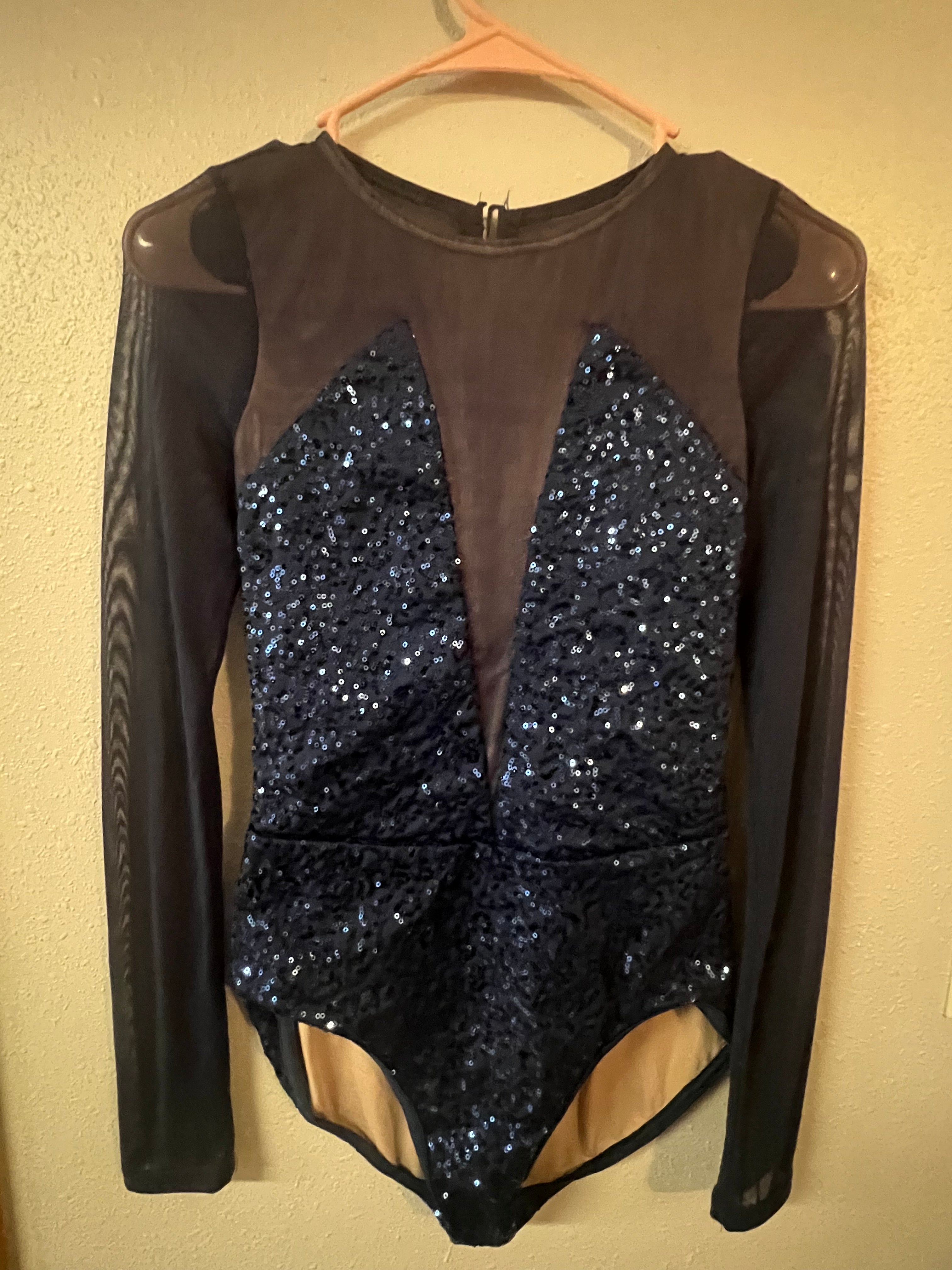 BLUE ONE PIECE WITH SEQUIN