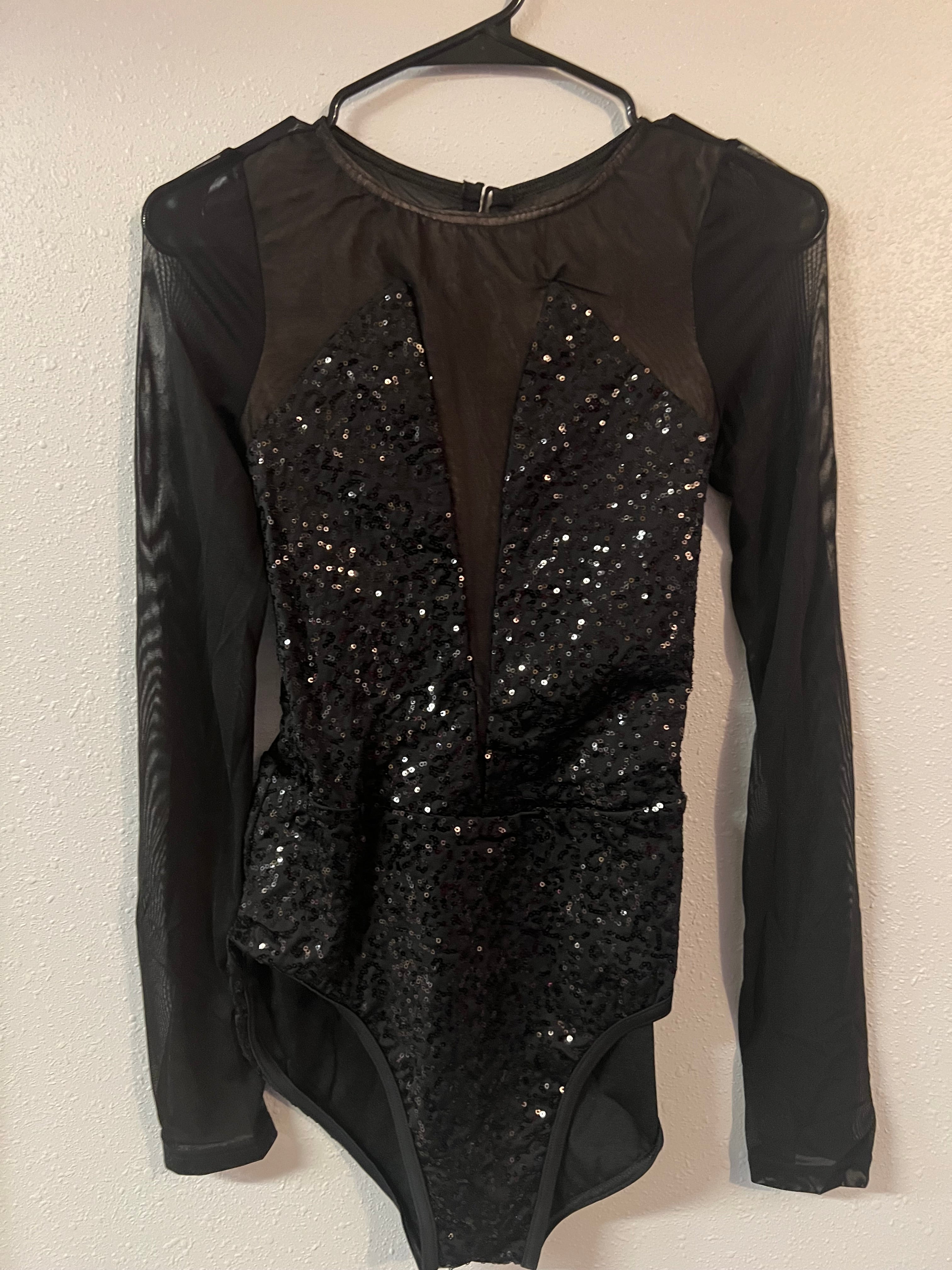 BLACK SEQUIN ONE PIECE