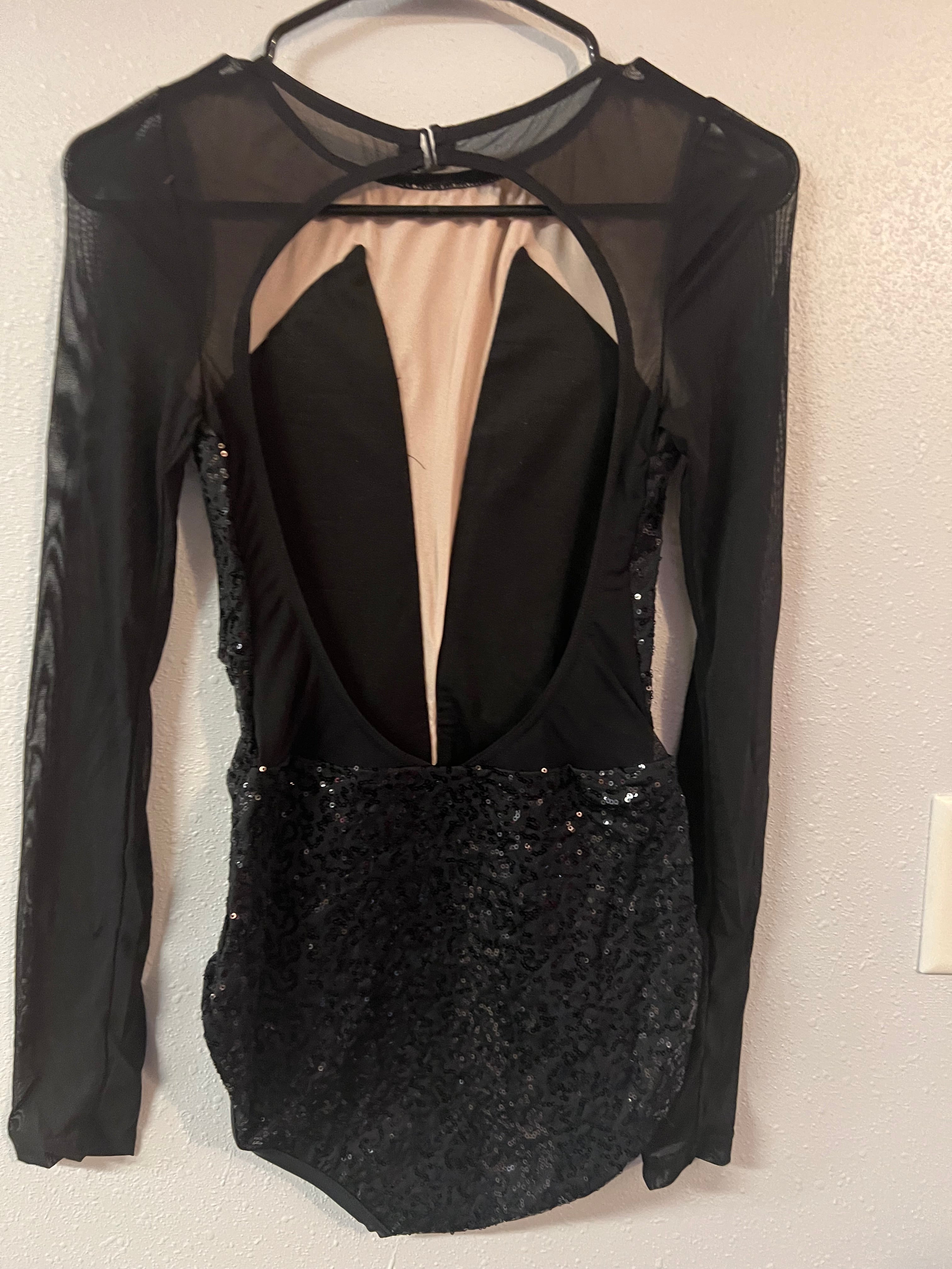 BLACK SEQUIN ONE PIECE