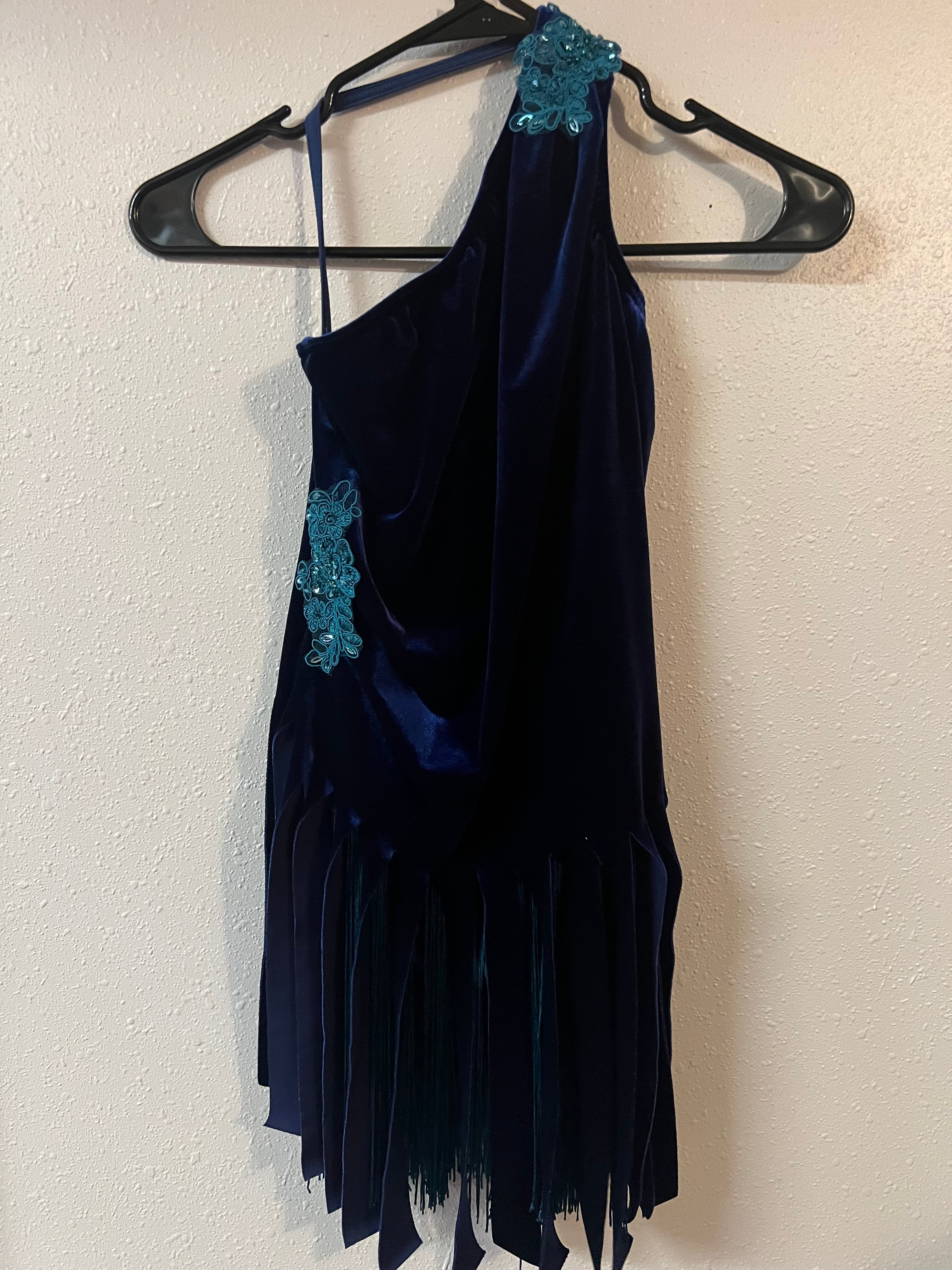 Dark Blue Velvet Dance Costume.    CM