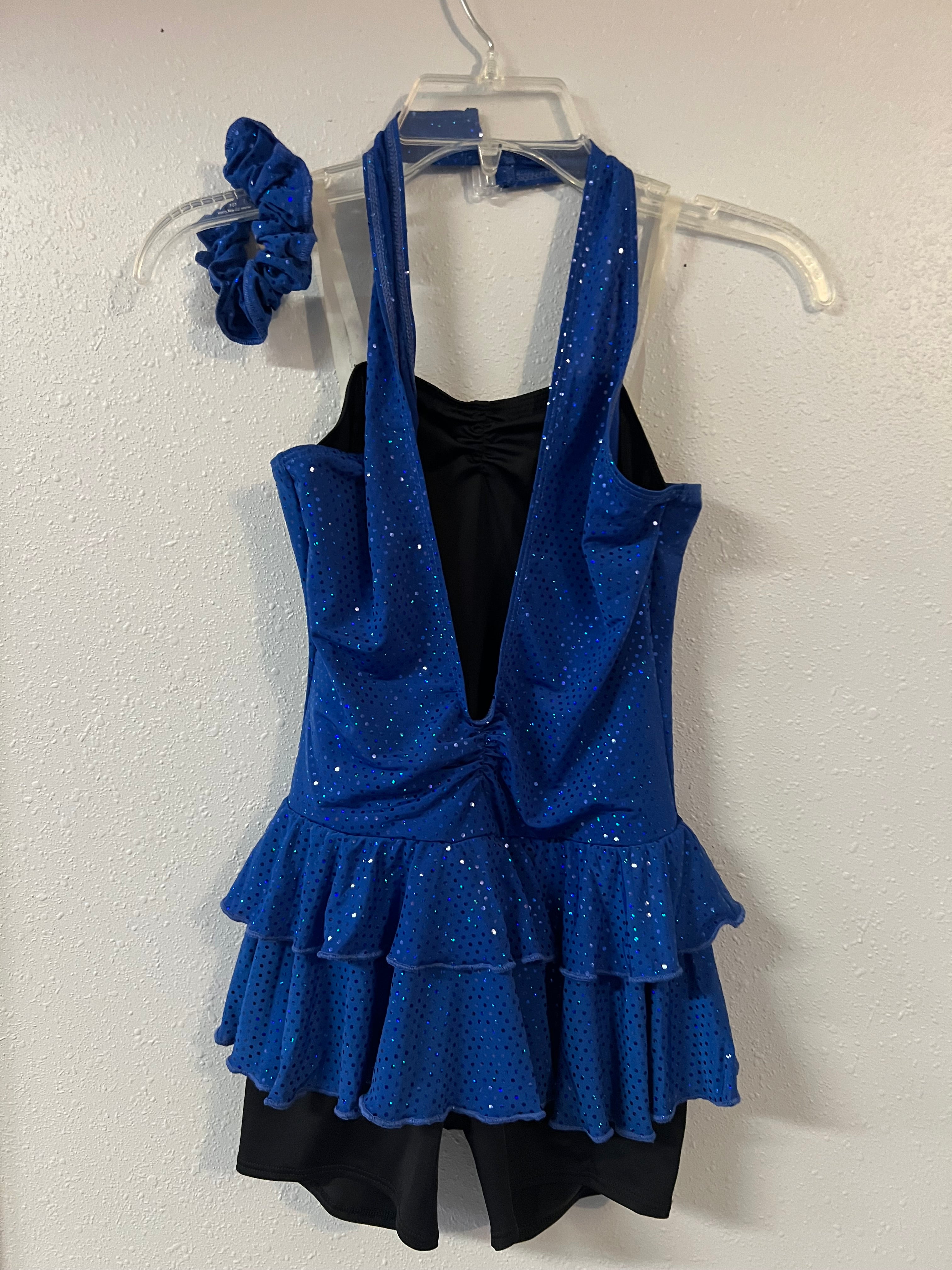 Royal Blue Sequin Dress with hair pc.   CM