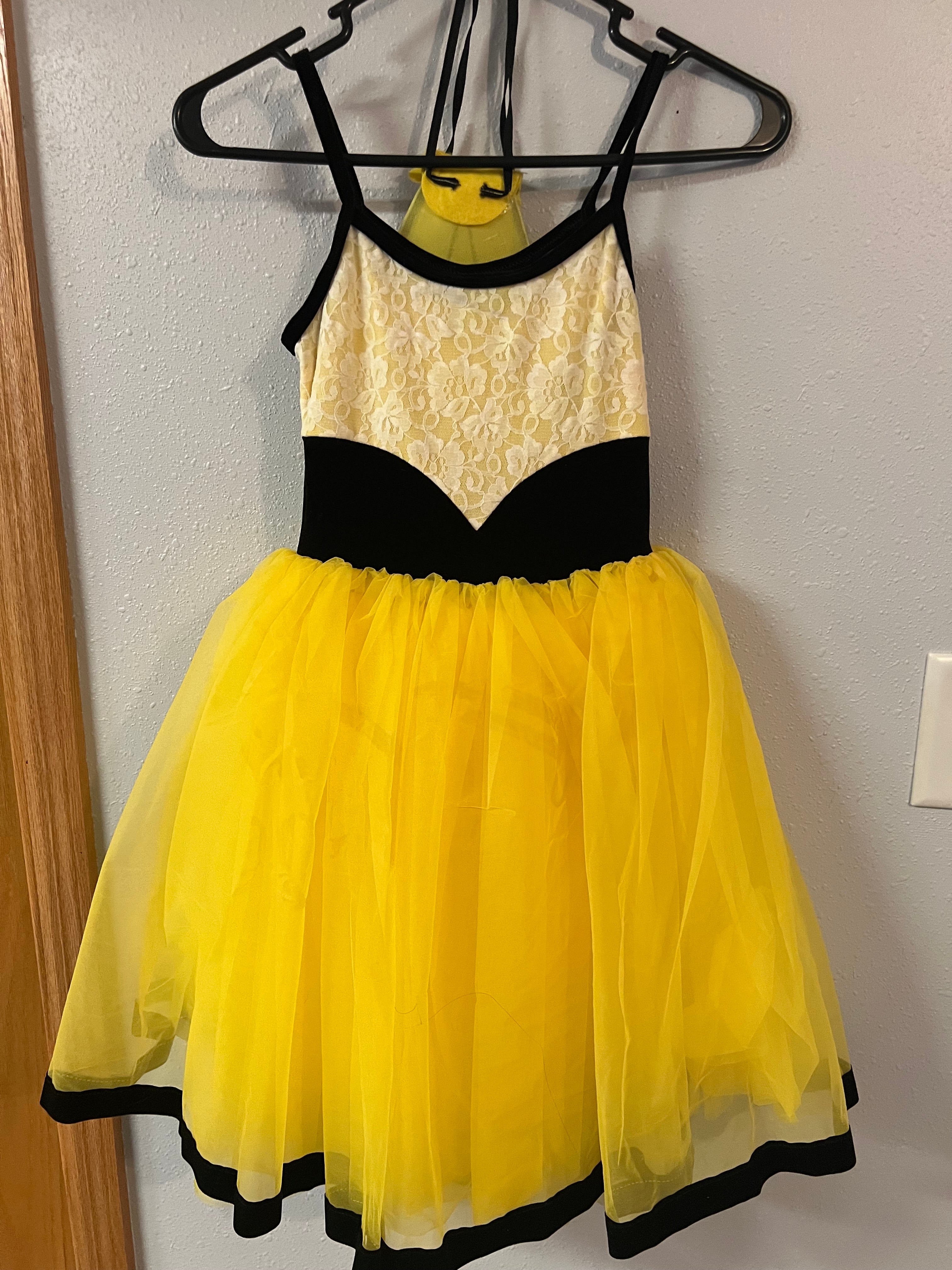 Yellow and Black Ballet Dress with Wings.   CM