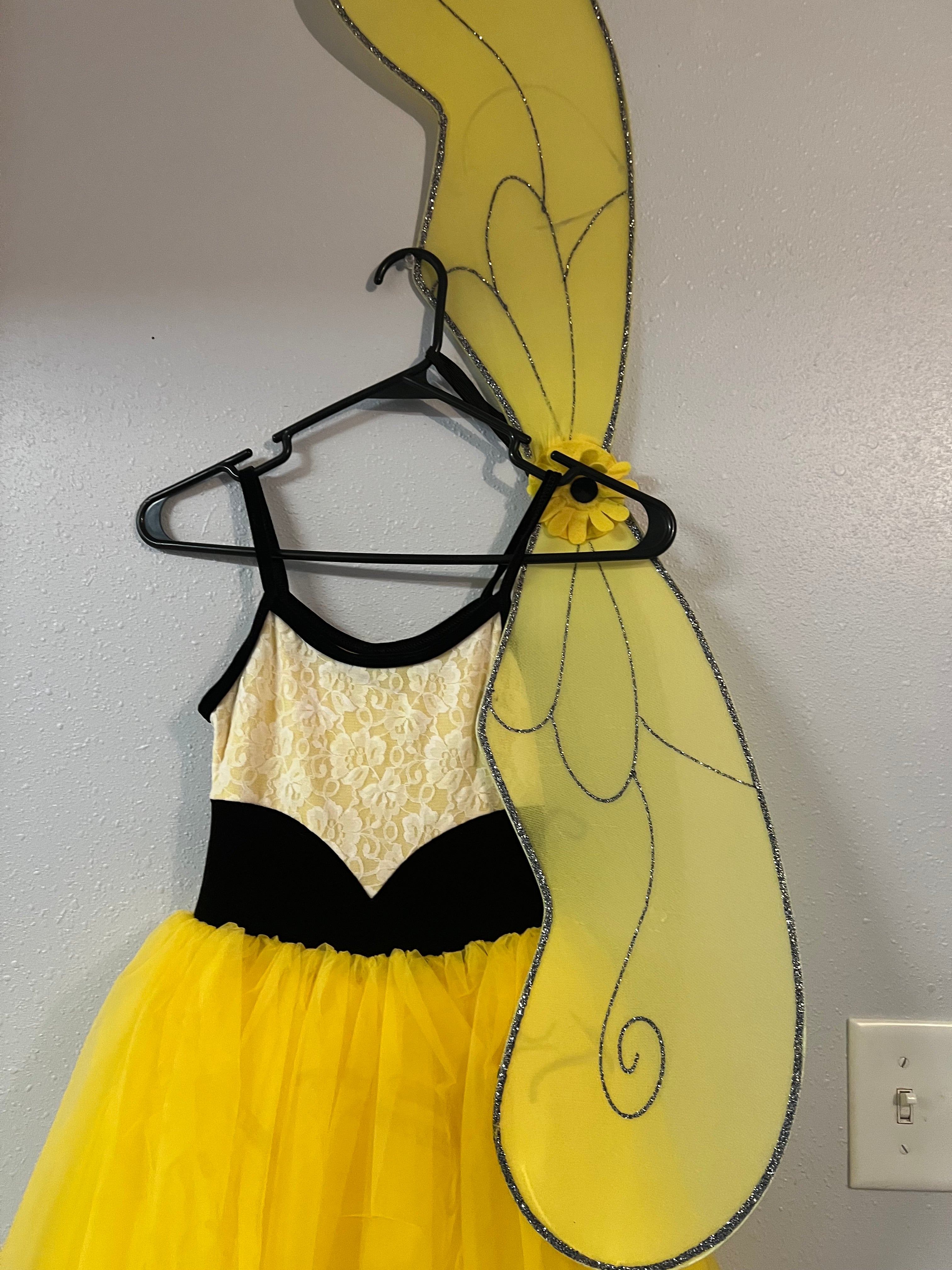 Yellow and Black Ballet Dress with Wings.   CM