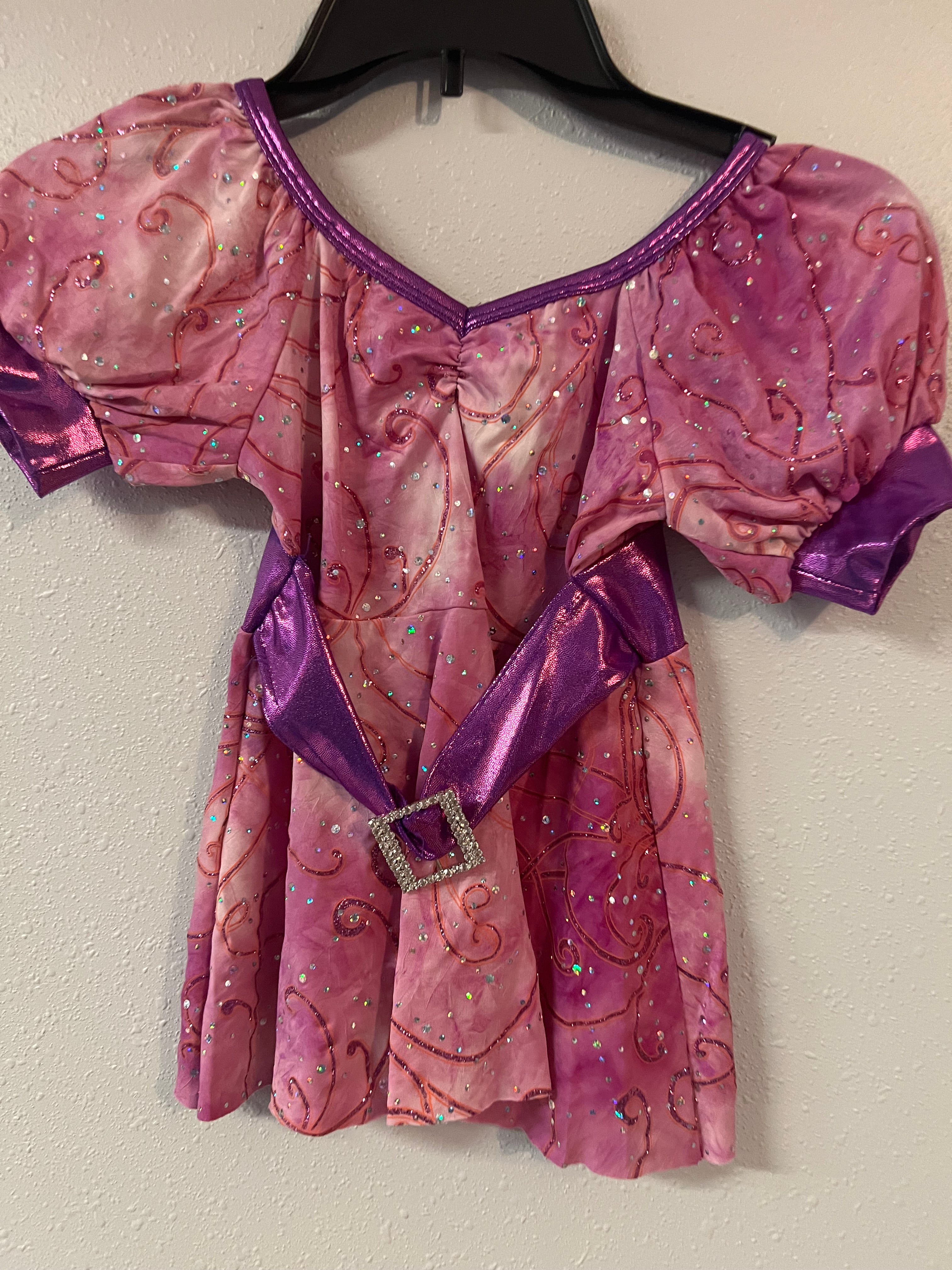 Pink & Purple Dance Top with Belt.    CM