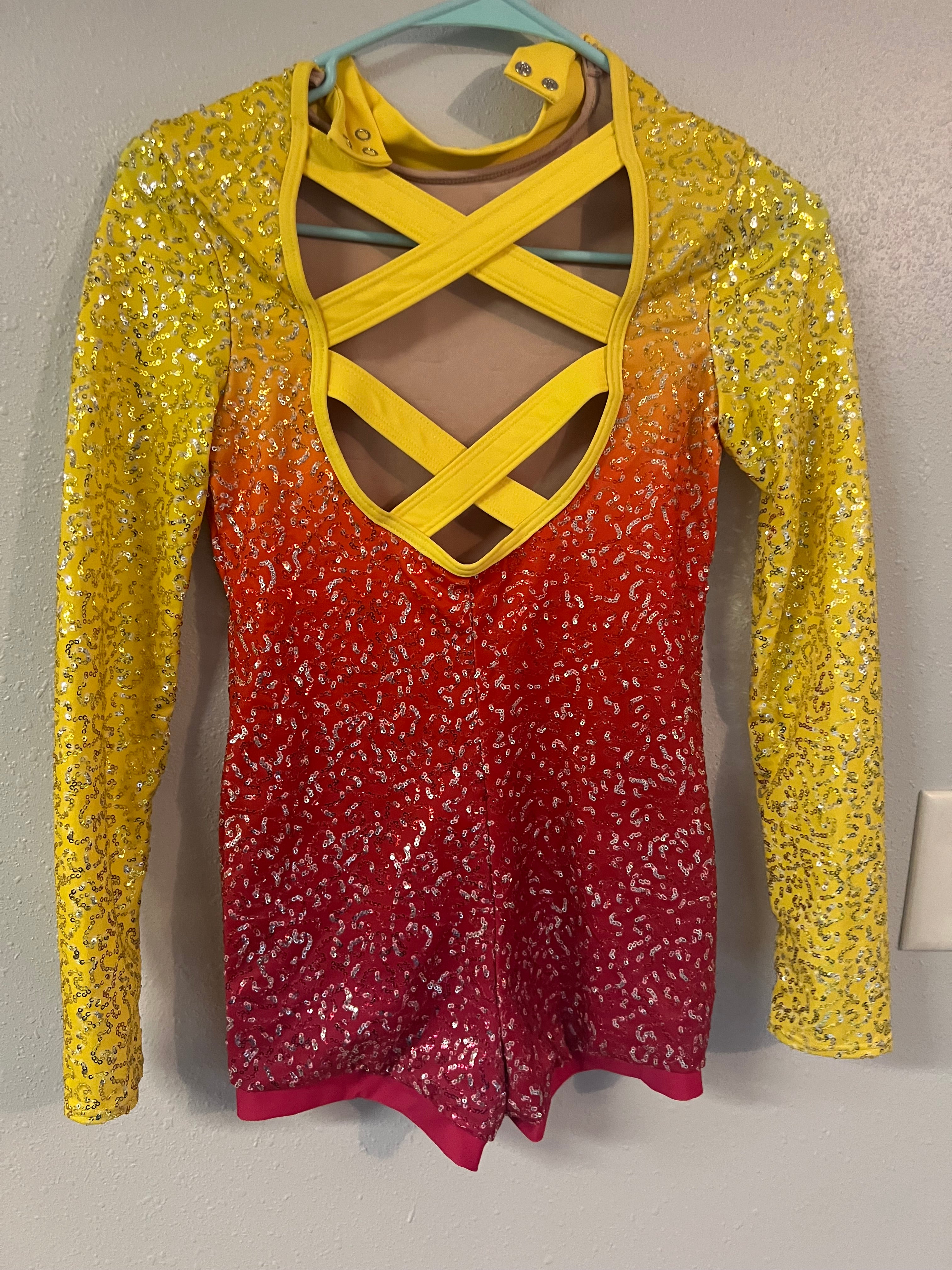 YELOW, ORANGE AND RED ONE PIECE