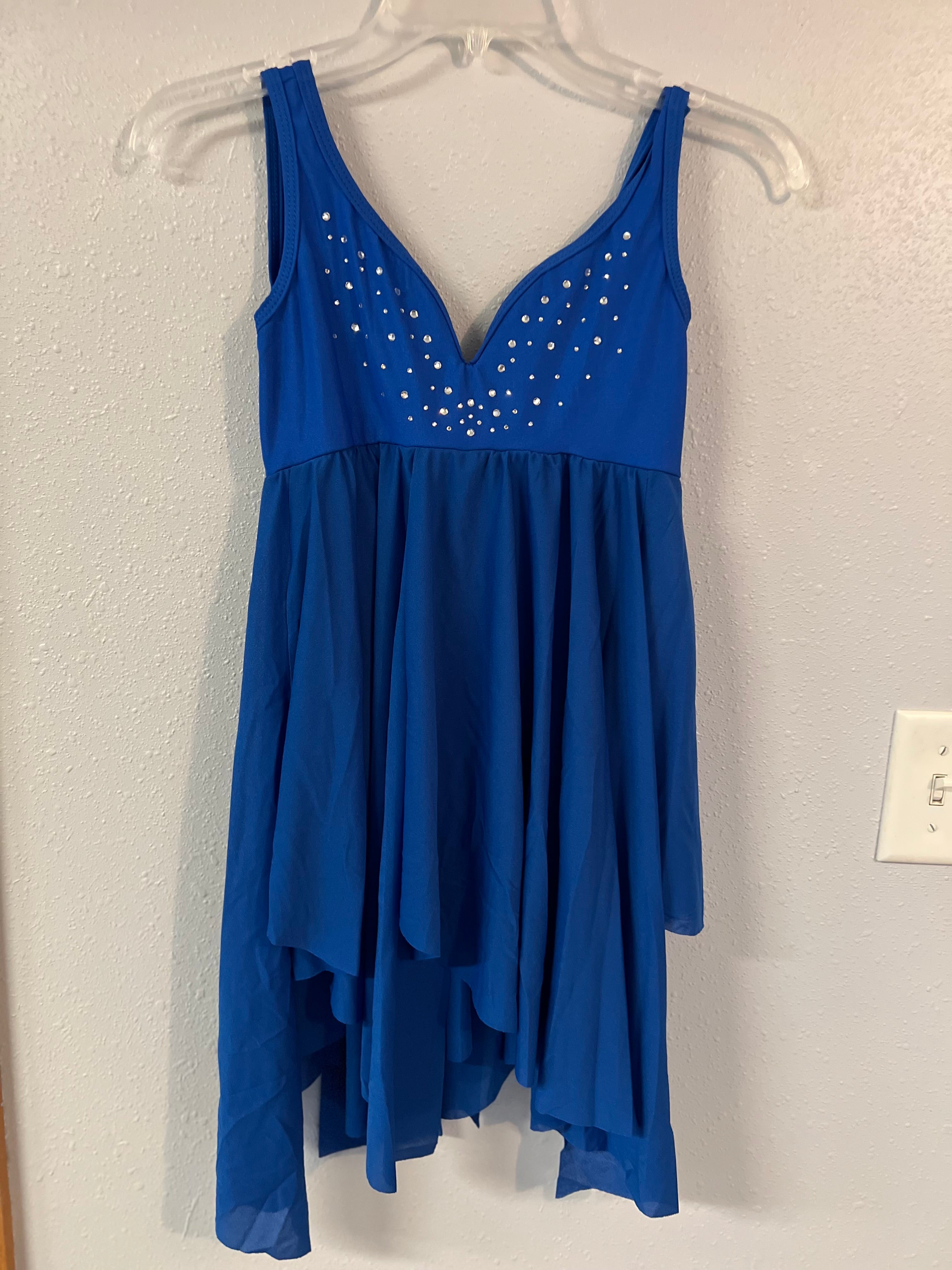 ROYAL BLUE LYRICAL DRESS WITH CRYSTALS