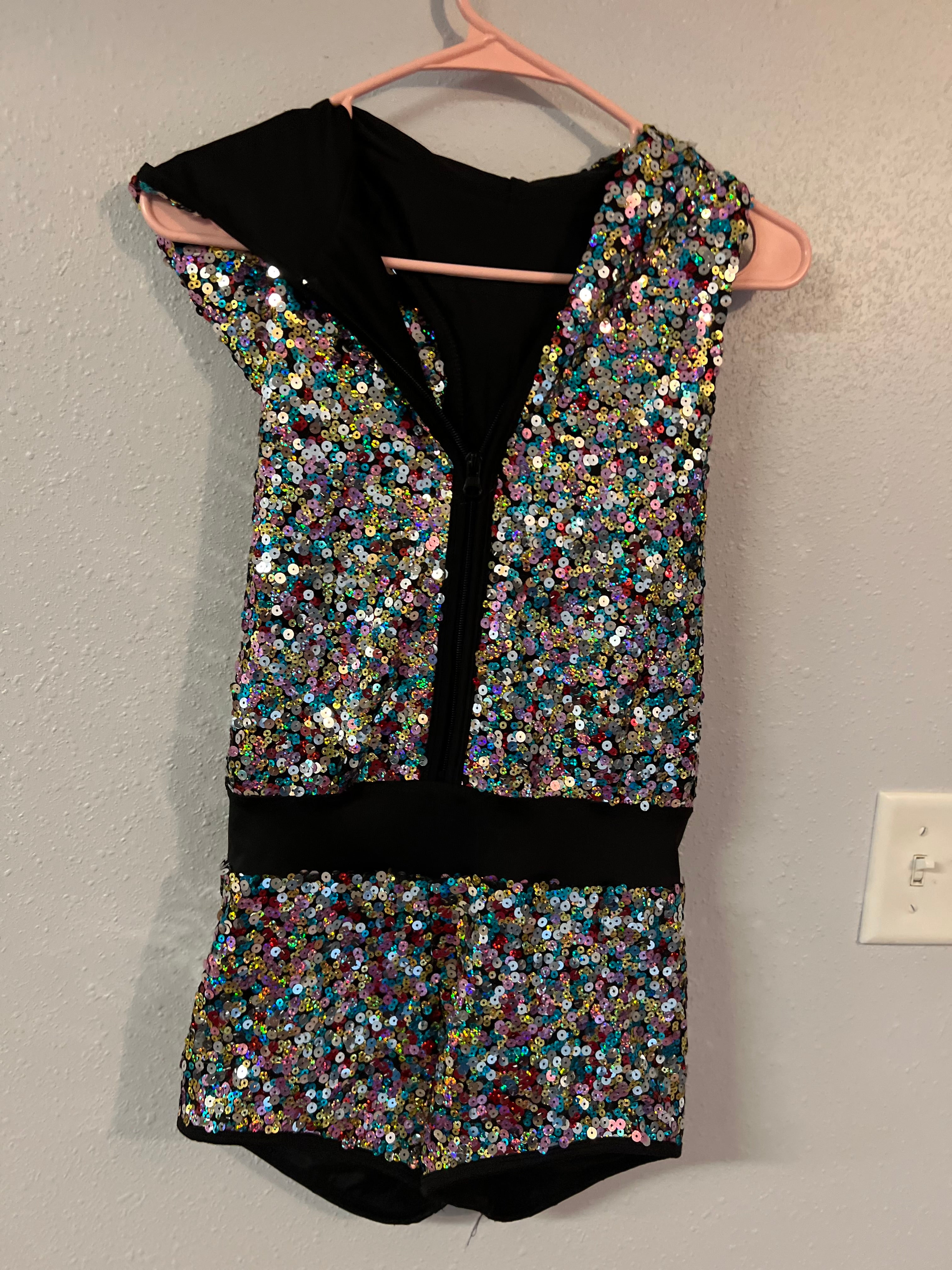 MULTI COLOR SEQUIN ONE PIECE WITH HOODIE